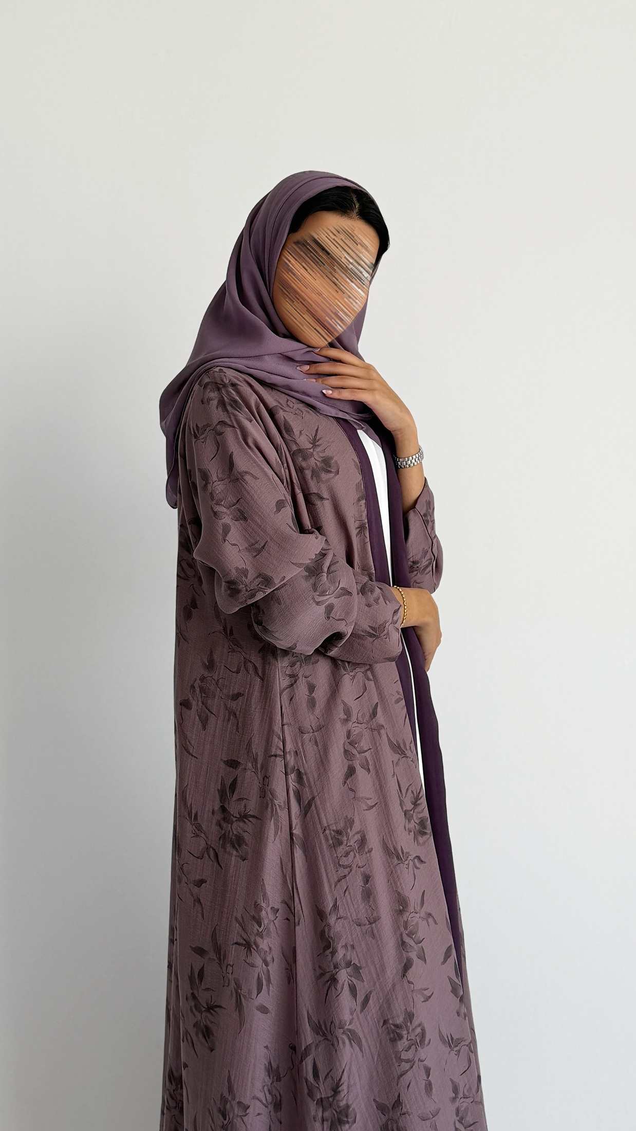 MWT2092 - Printed Chiffon Abaya | عباية شيفون مطبوعة - Aya