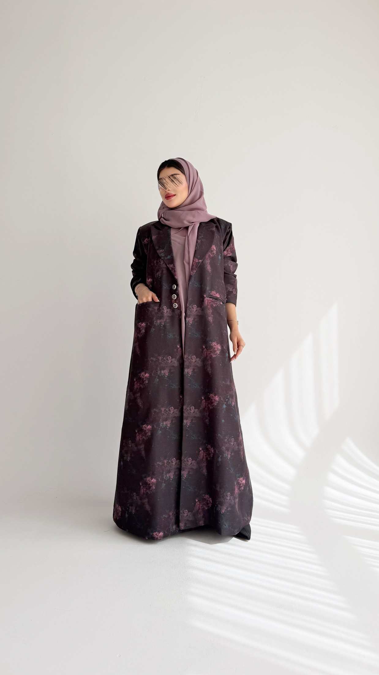 MWT1037 - عباية بليزر طباعة | Printed Blazer Abaya - Aya