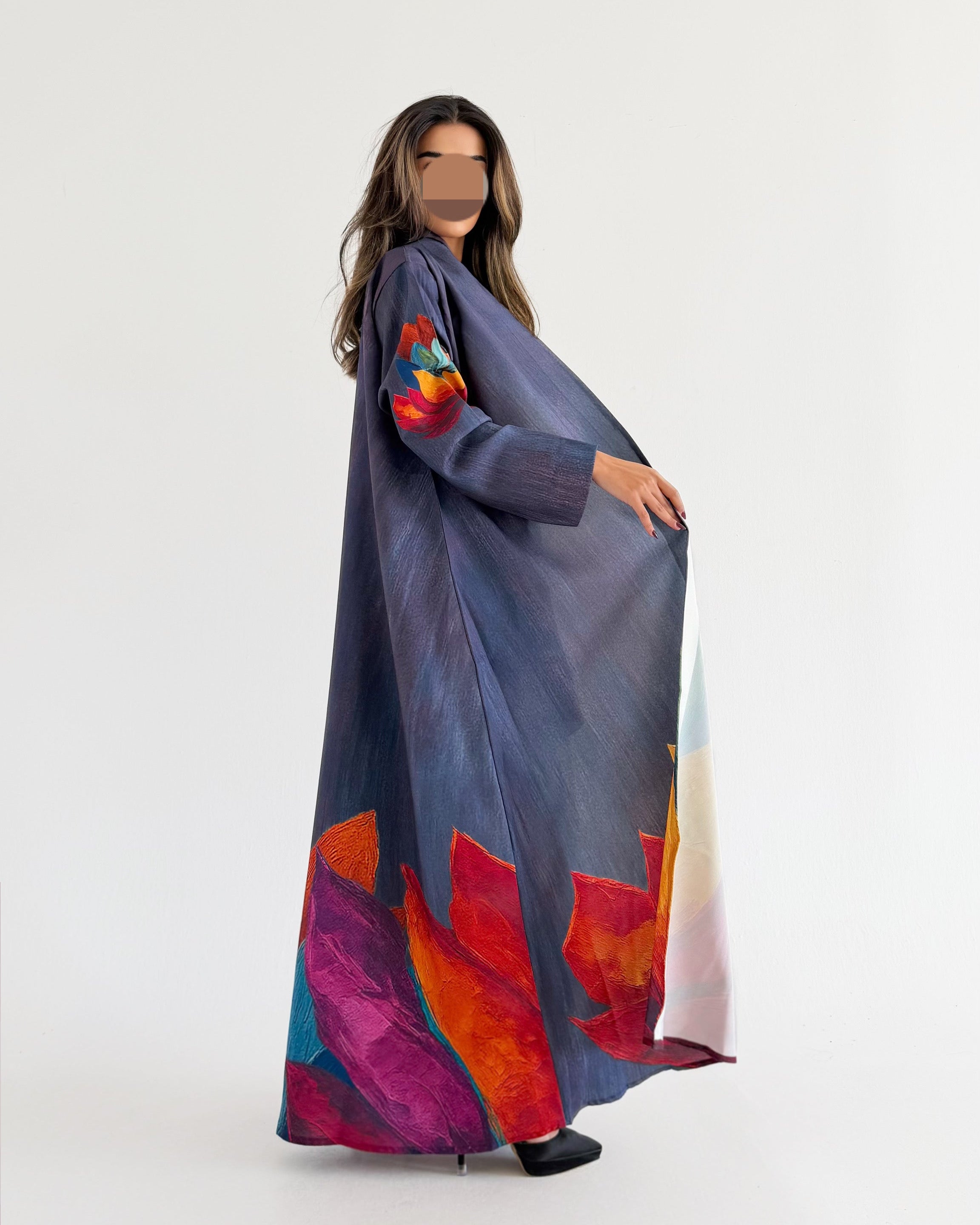 MW1800 - عباية طباعة بالوان متناغمة - Aya