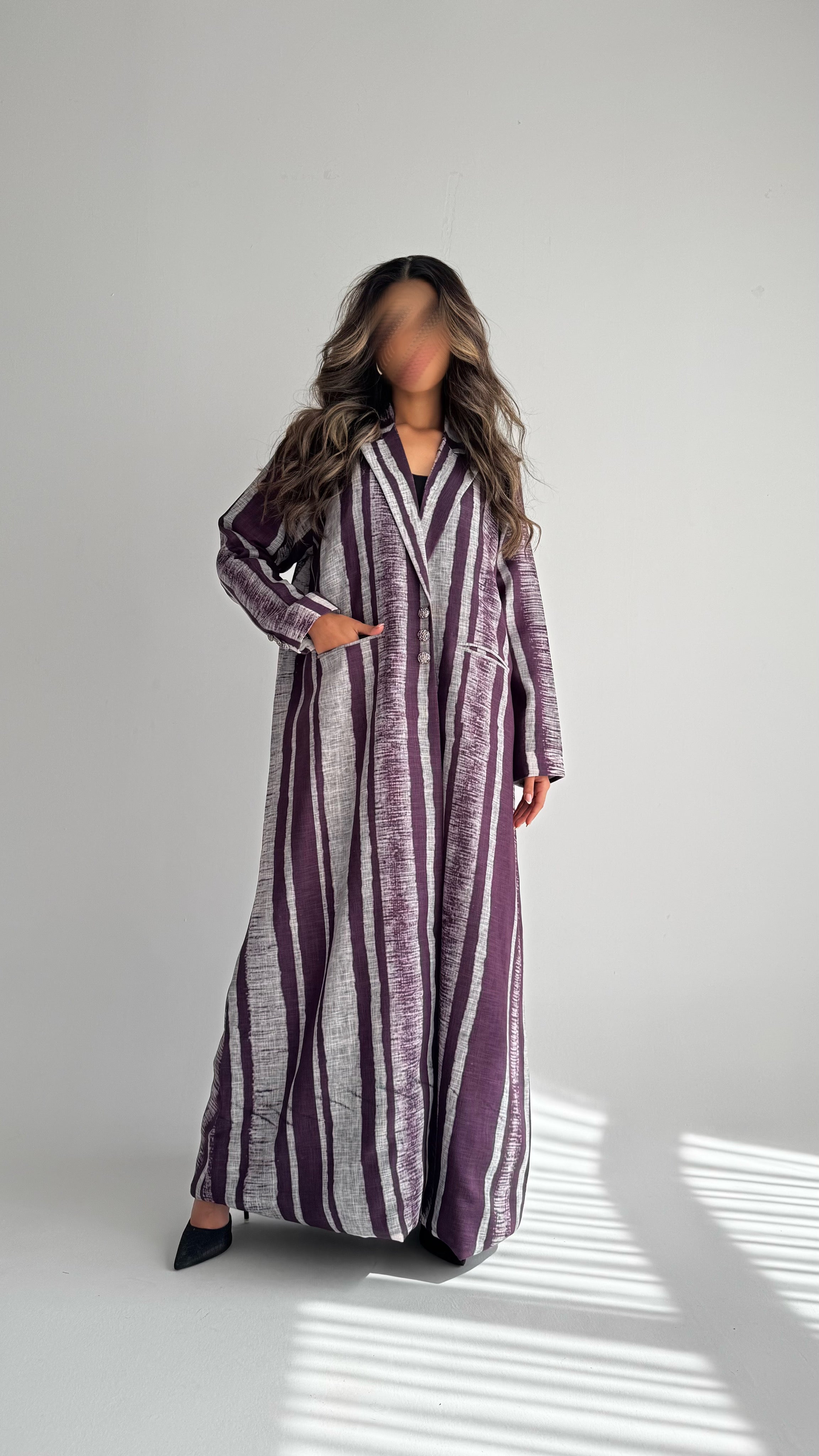 MWT835 - عباية بليزر طباعة | Printed Blazer Abaya - Aya