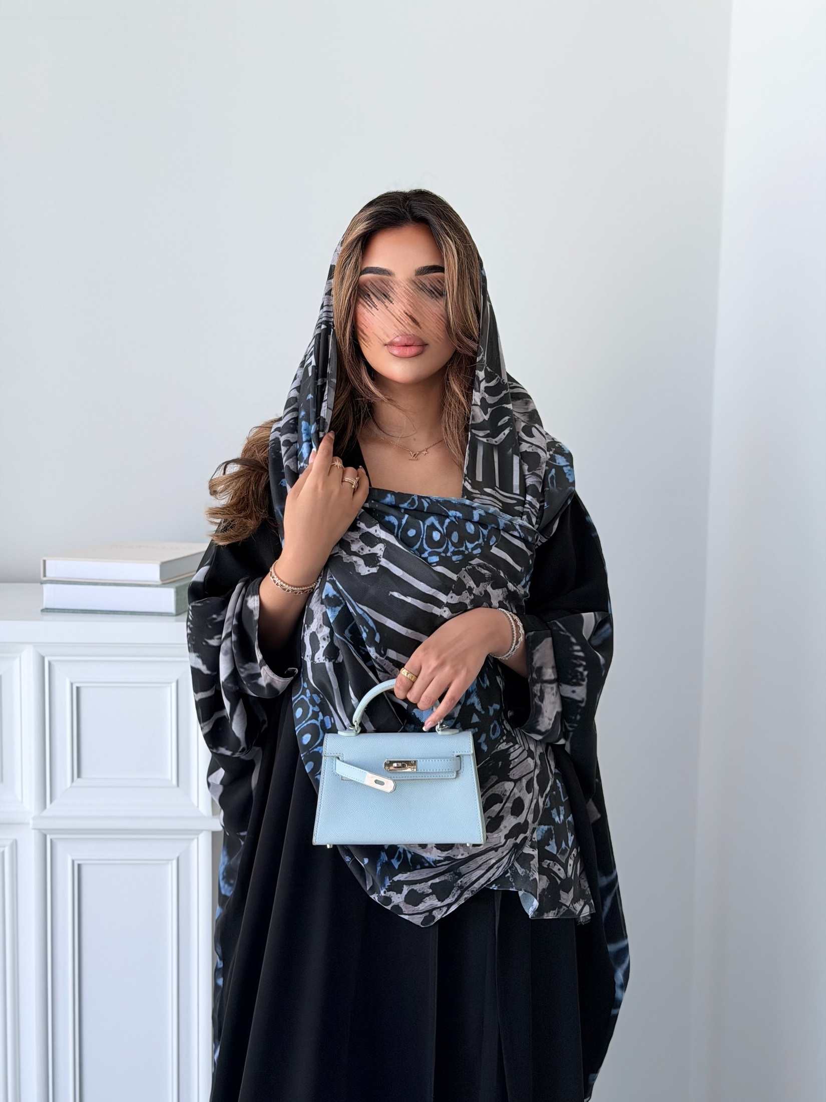 MWT5157 - بلاك بيري مع شيفون طباعه - Aya