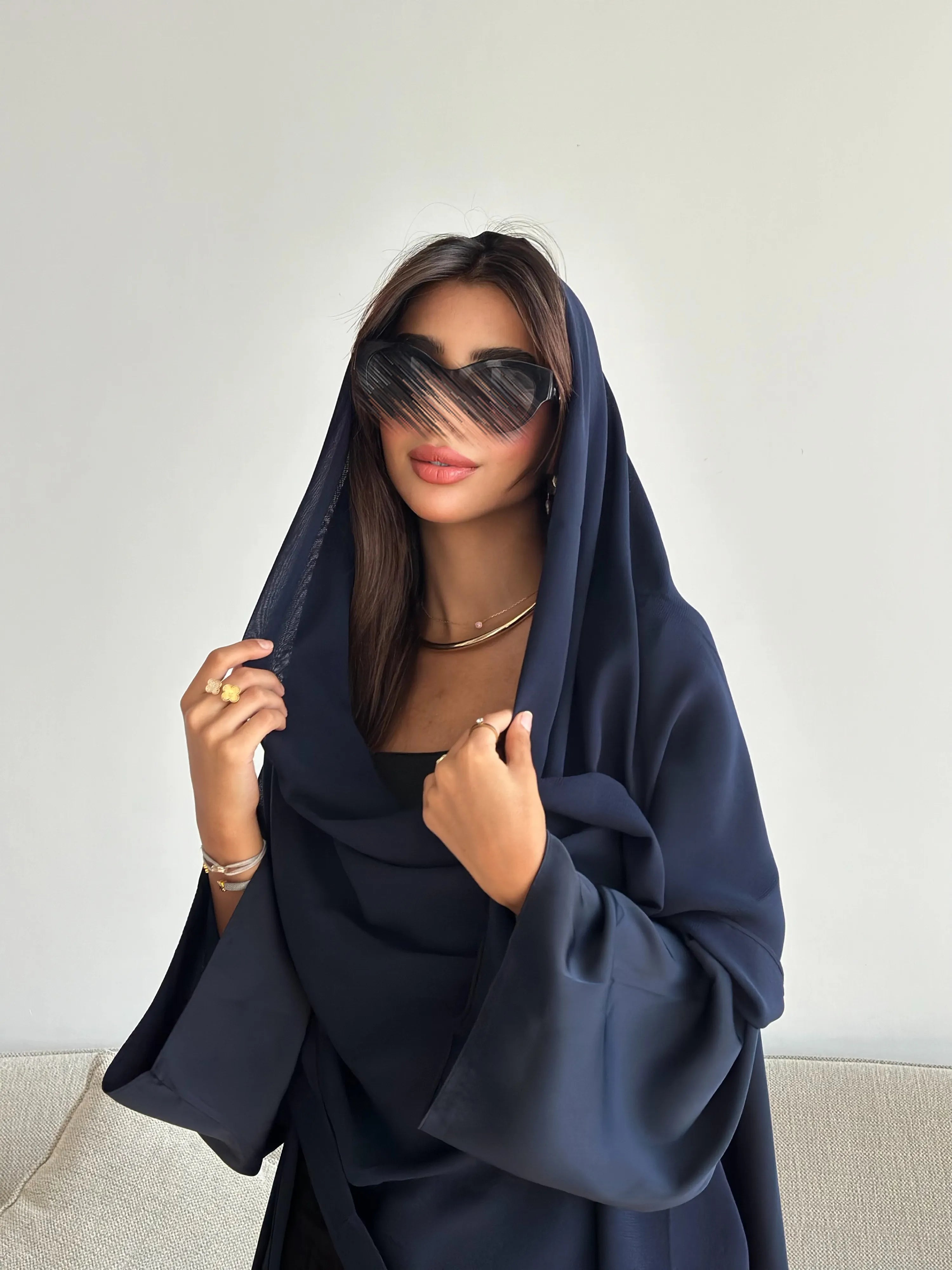 MWT4387 - عباية تيك توك كلوش كحلية - Aya