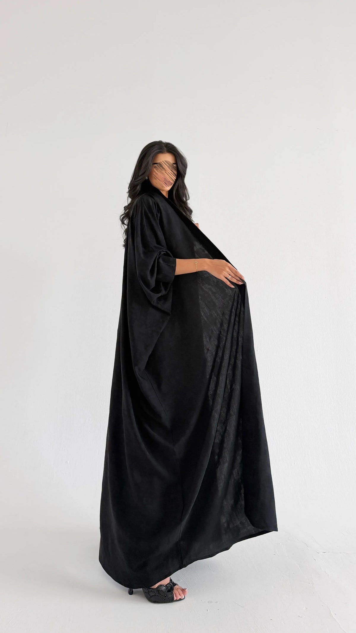 MWT1294 - عباية جاكار كريب مغسول - Aya