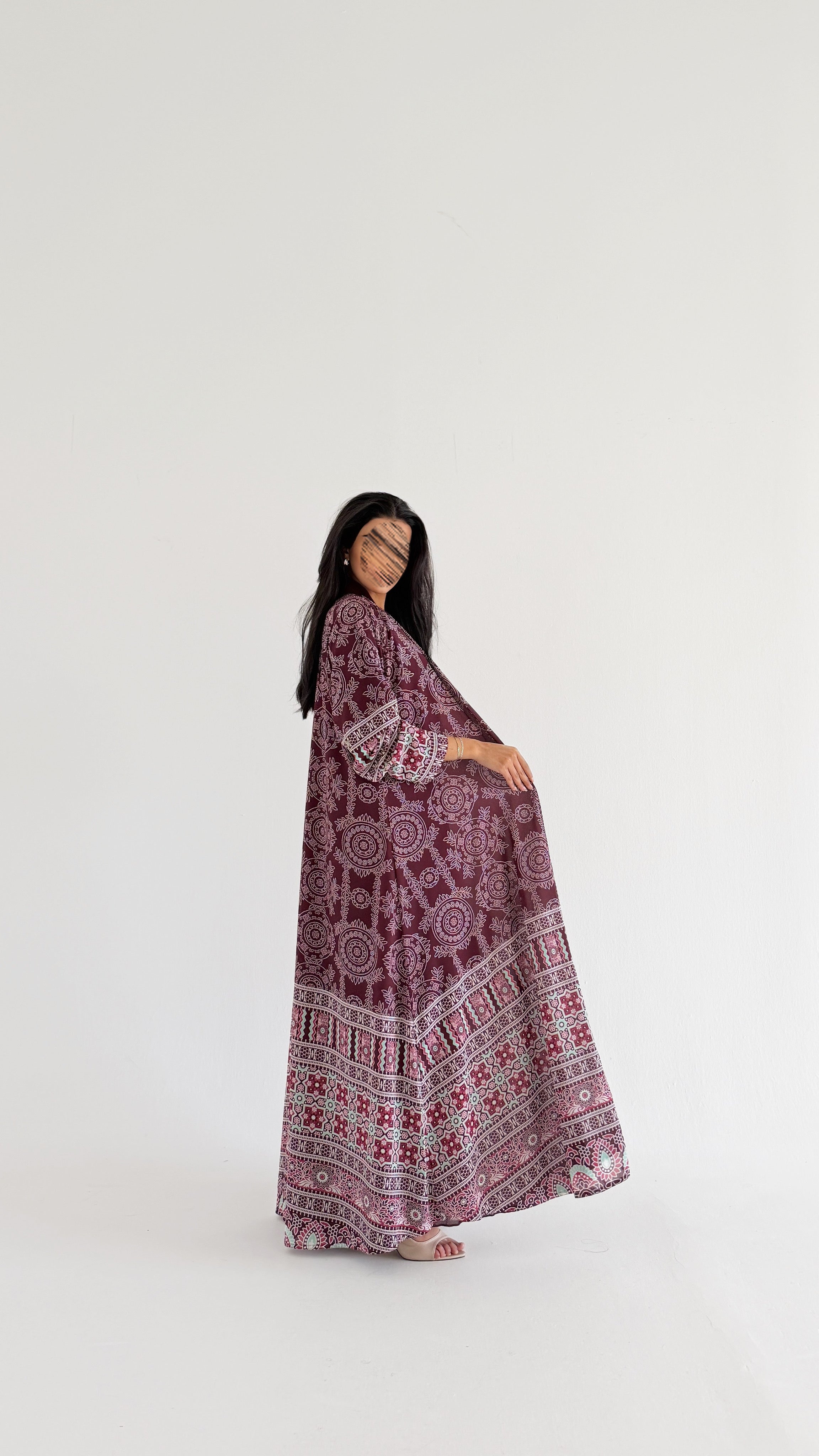 MWT2041 - عباية شيفون مشجرة صيفية - Aya