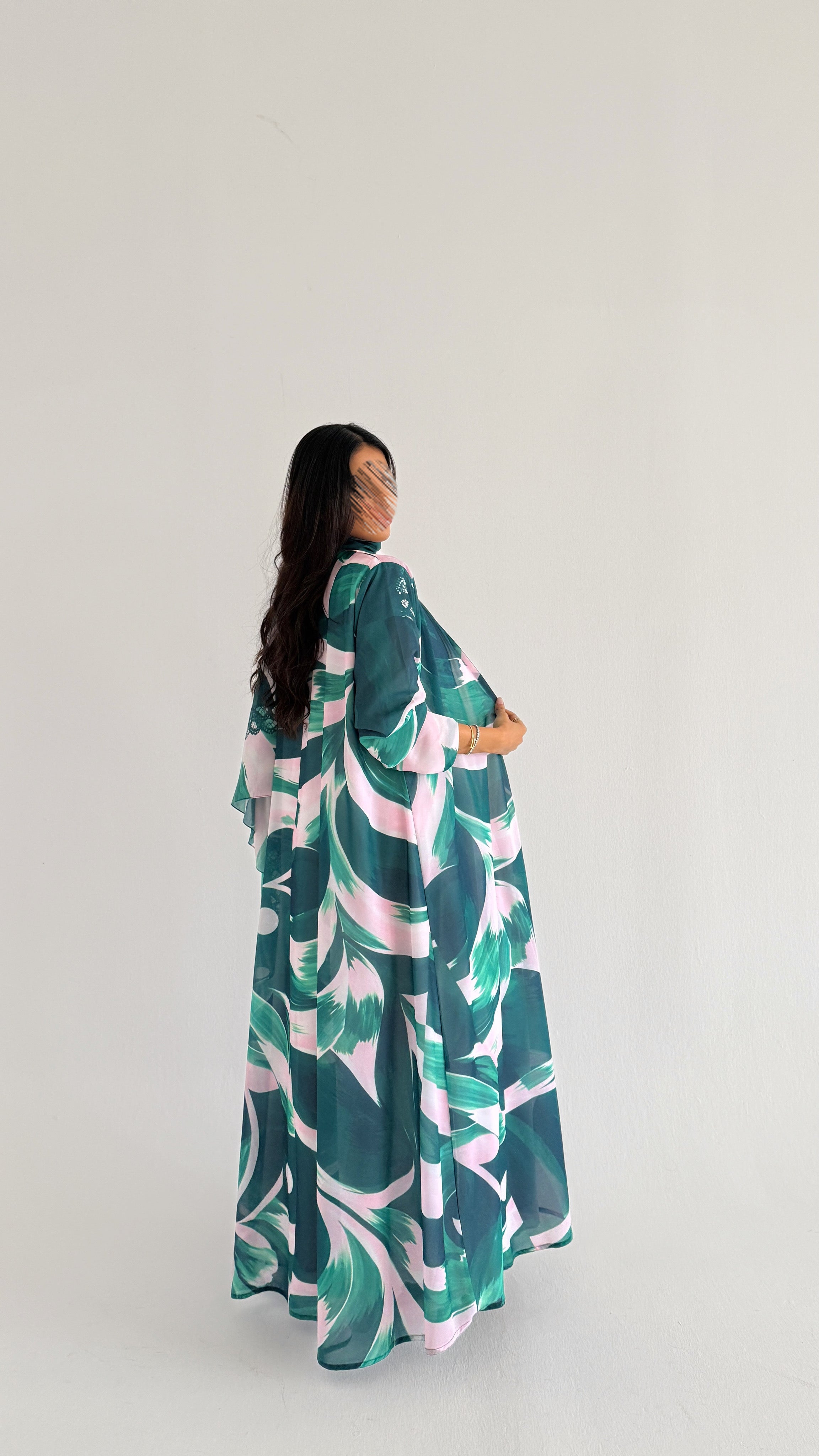 MWT2061 - عباية طباعة صيفية | Summer printed abaya - Aya