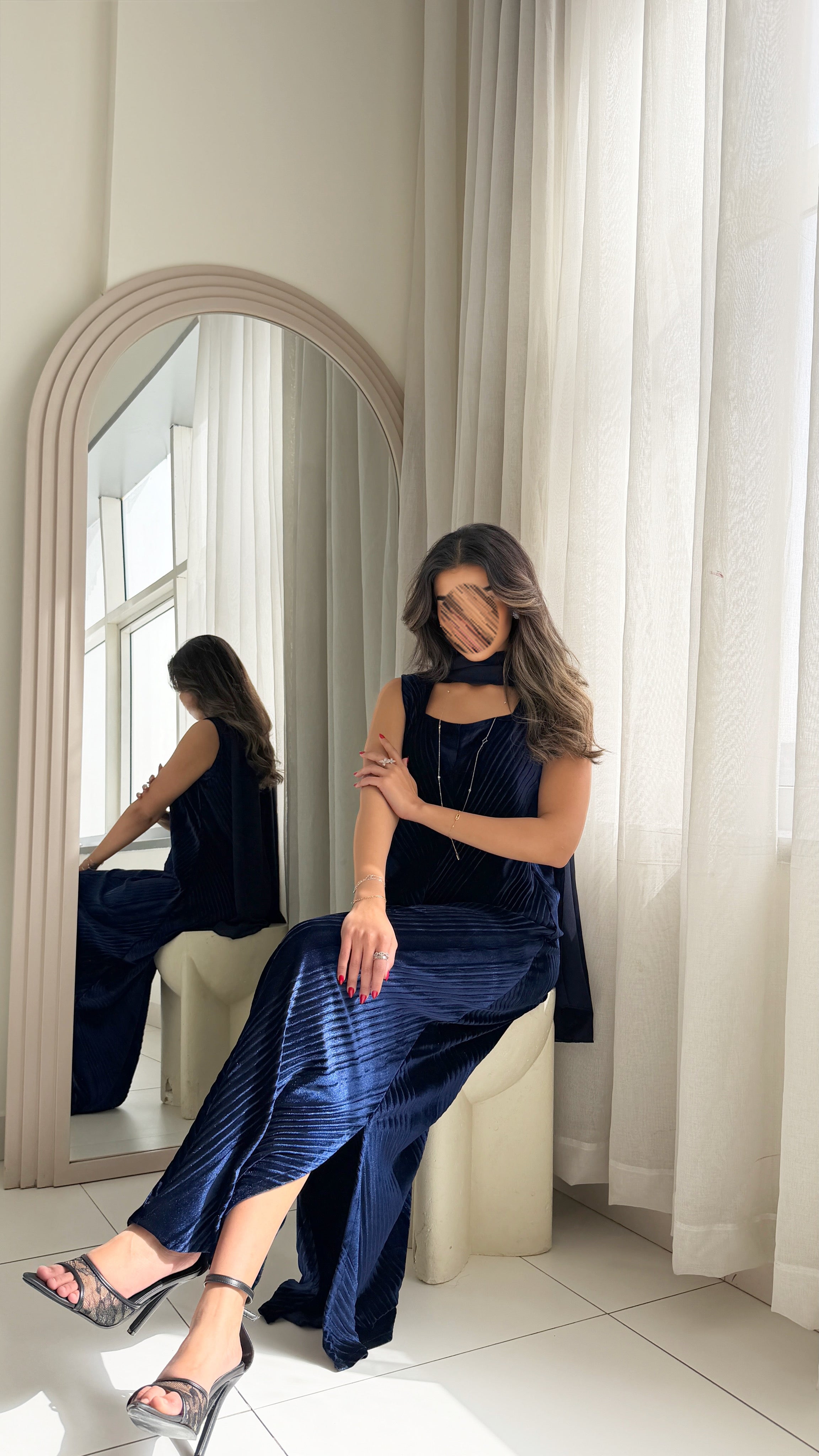 MWJ018 - جلابية شامواه مع اضافة شال خارجي - Aya