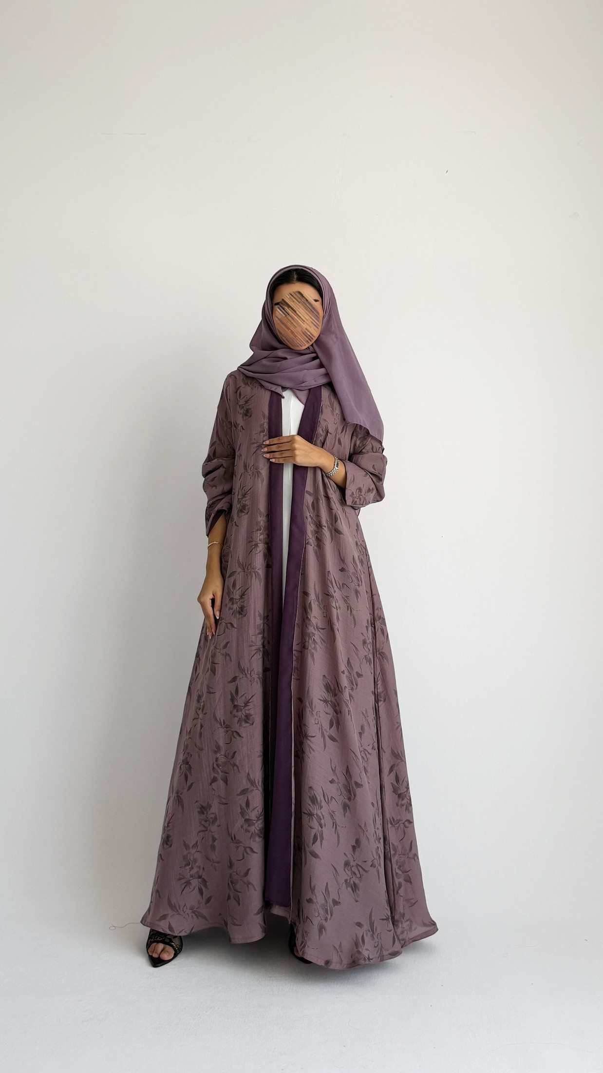 MWT2092 - Printed Chiffon Abaya | عباية شيفون مطبوعة - Aya