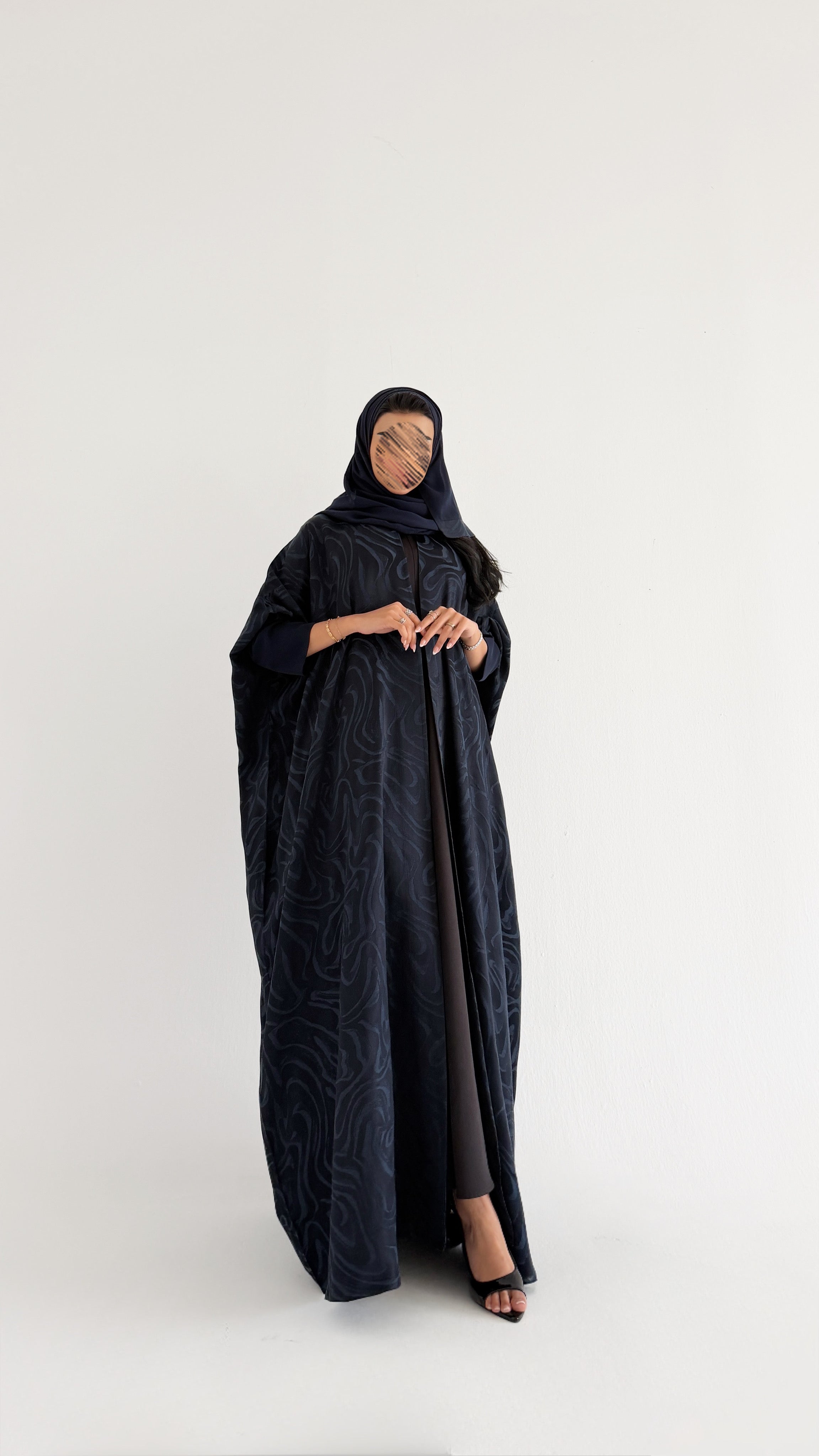 MWT1256 - عباية كحلي جاكار - Aya