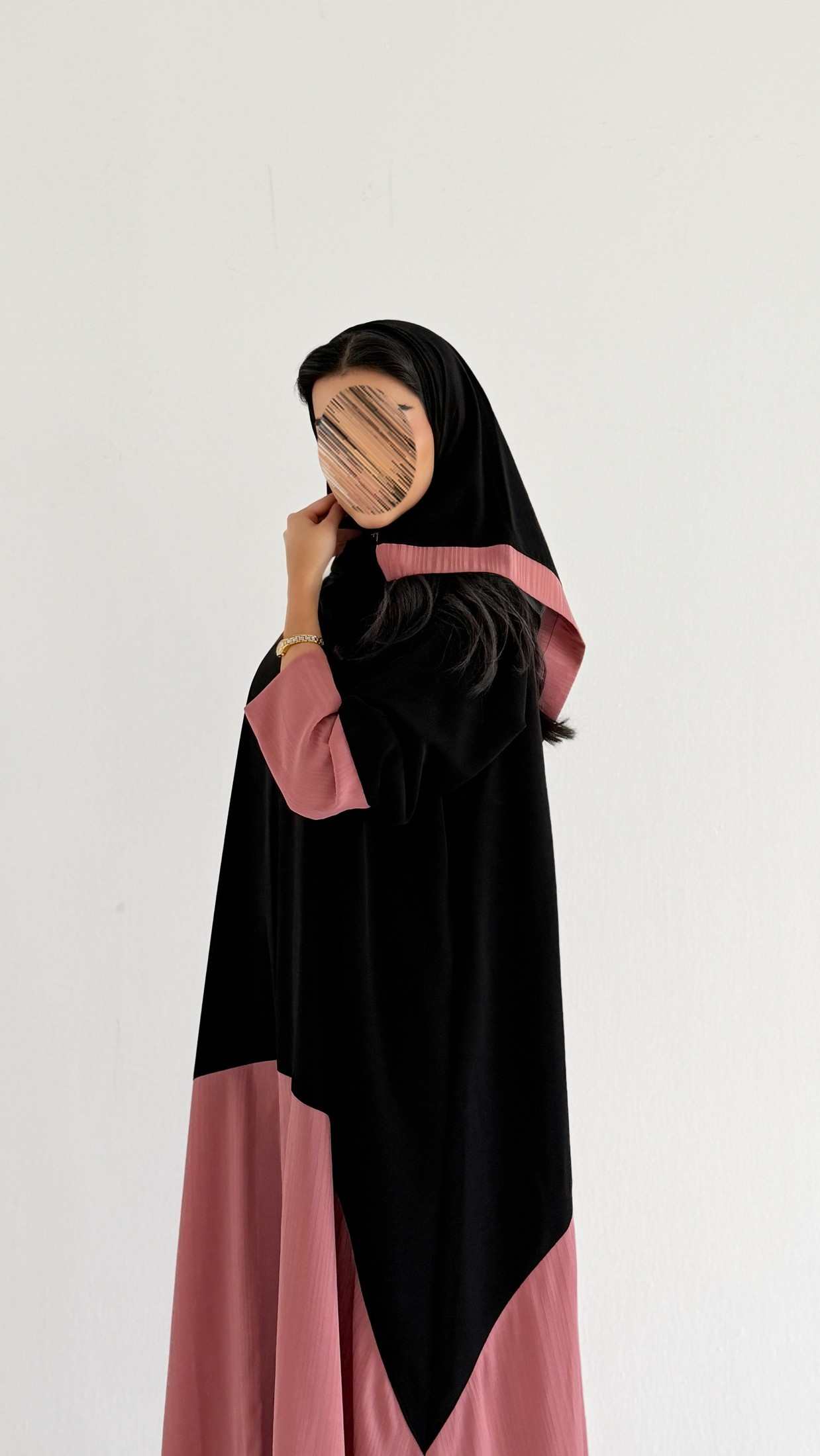 MW2172 - عبايه كريب نص كلوش مع اضافه تدخليه الجاكار حصرية - Aya