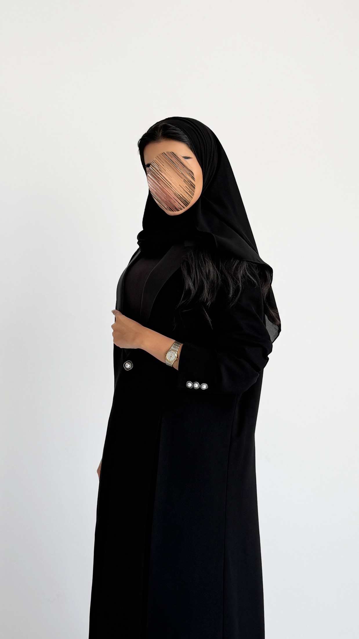 MWT1190 - عباية بليزر بتدخيلة ساتان - Aya