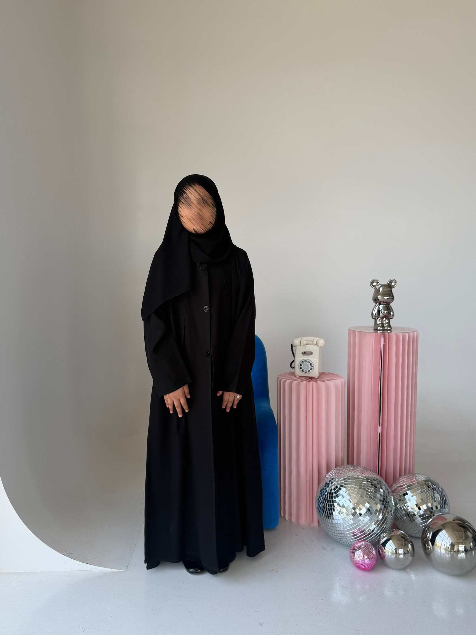 MWT4331 - عباية أطفال ميني مت سوداء يومية - Aya