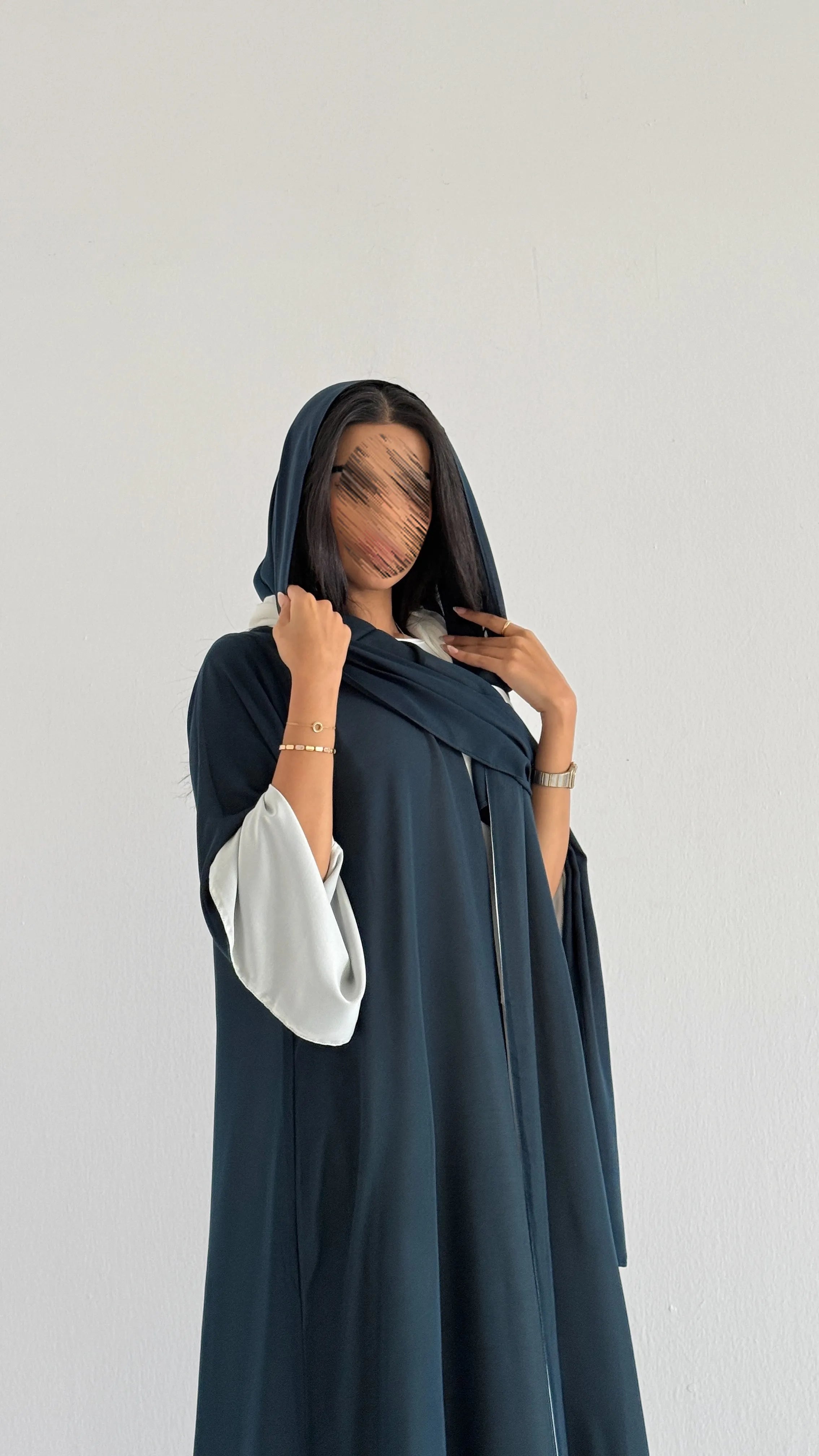 MWT1228 - عبايه شيفون فتنامي دبل فيس