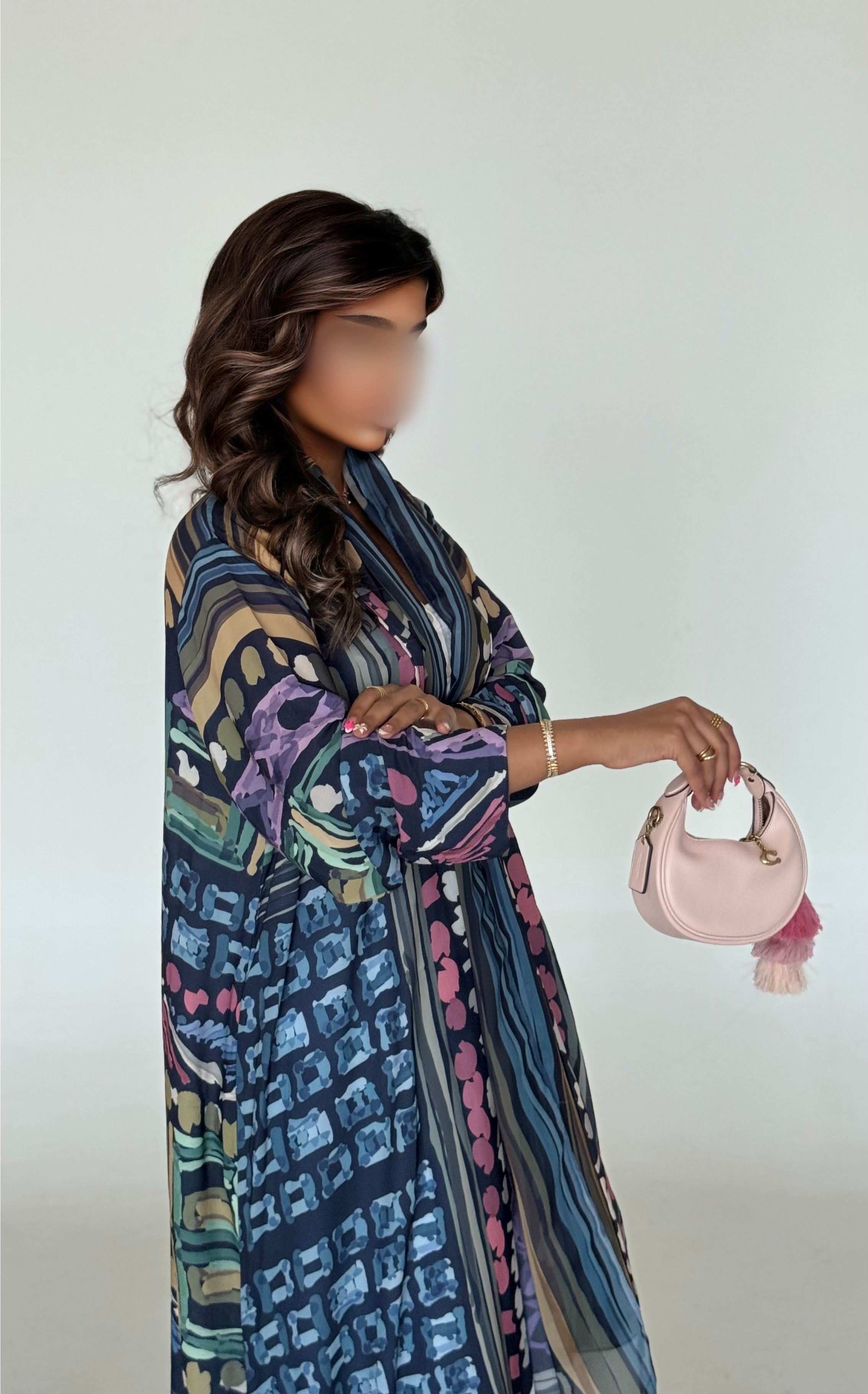 MW645 - Light Crepe Standing with Jacquard Half-Cloche
