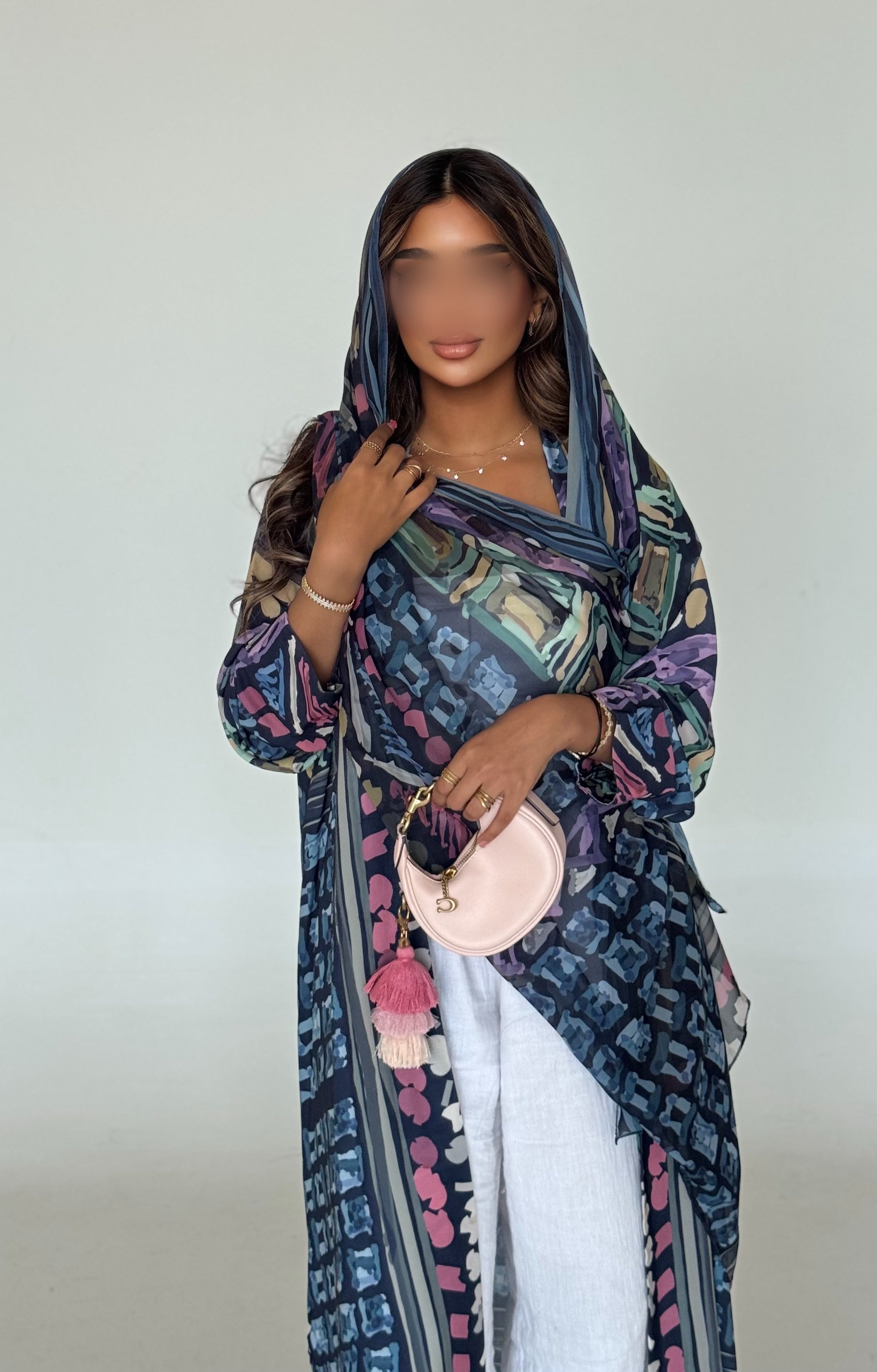 MW645 - Light Crepe Standing with Jacquard Half-Cloche