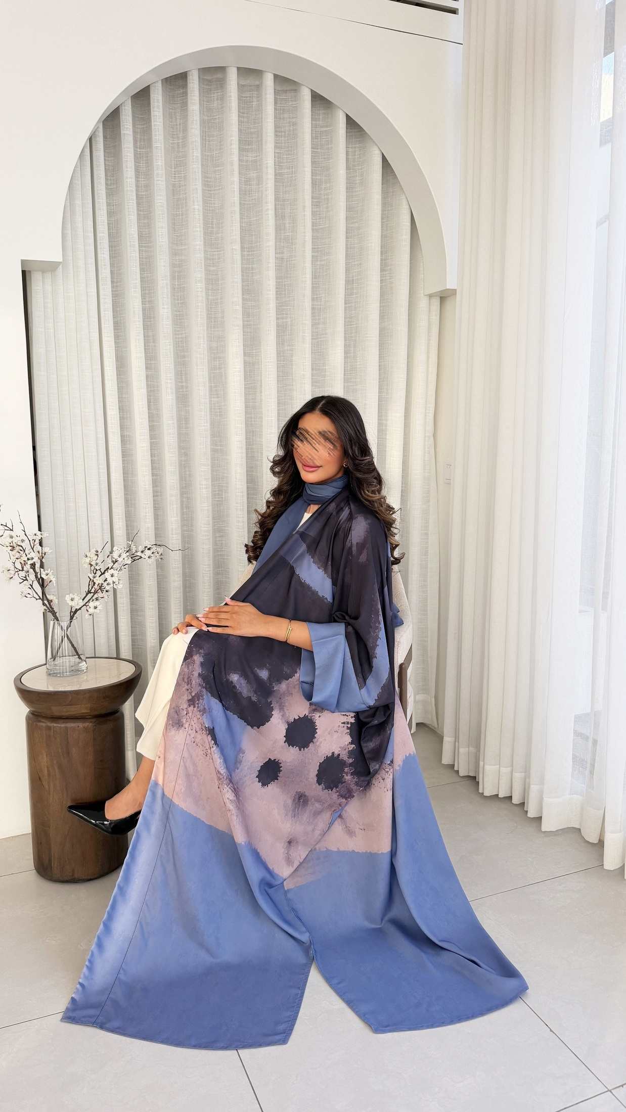 MWT1206 - عباية بطباعة | Printed Abaya - Aya