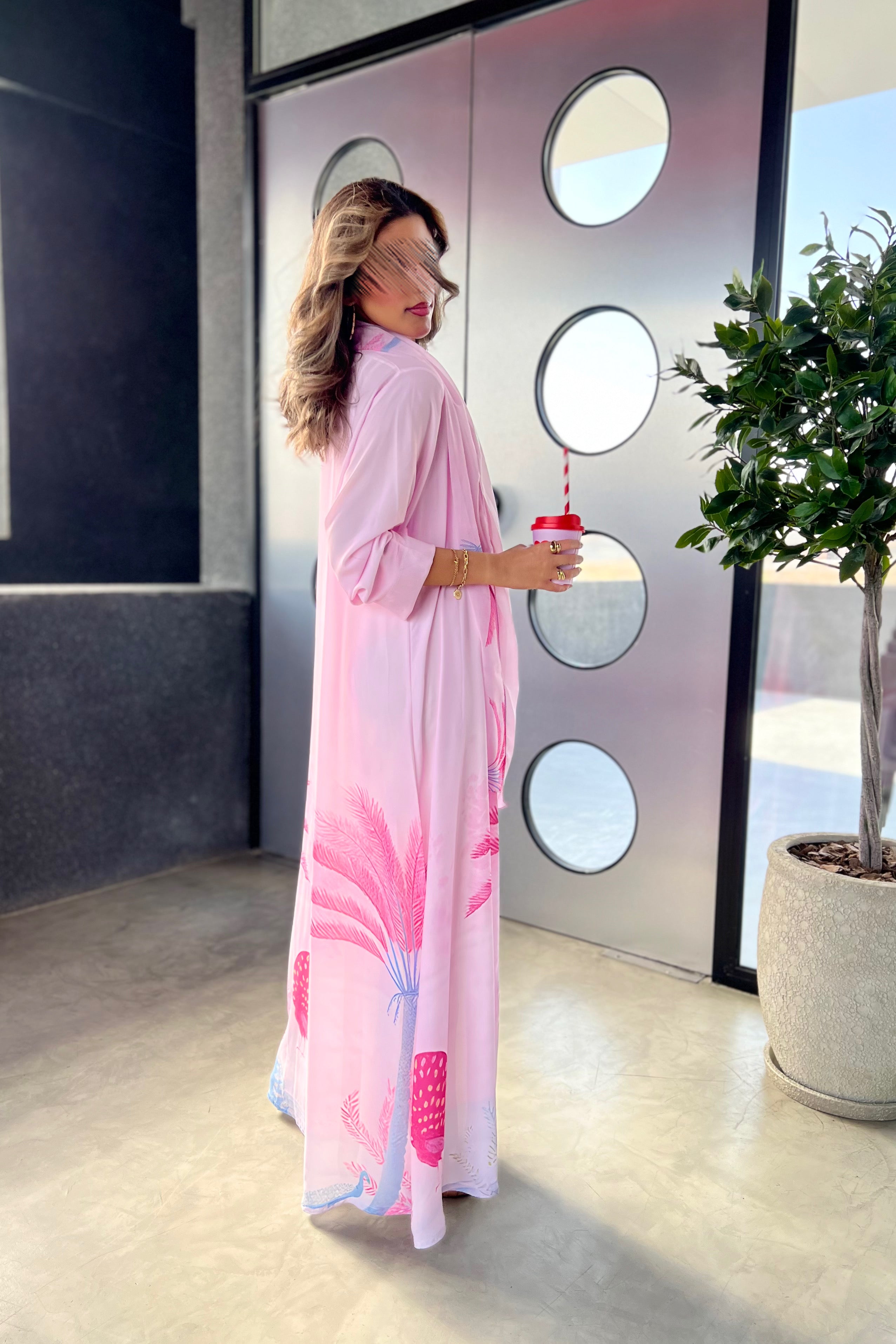 MWT477 - عباية طباعة زهرية - Aya