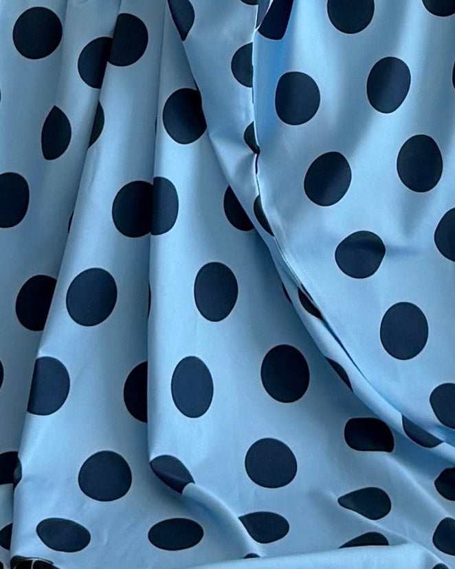 MWT2094 - Blue Polka Dot Abaya | عباية منقطة سماوي - Aya