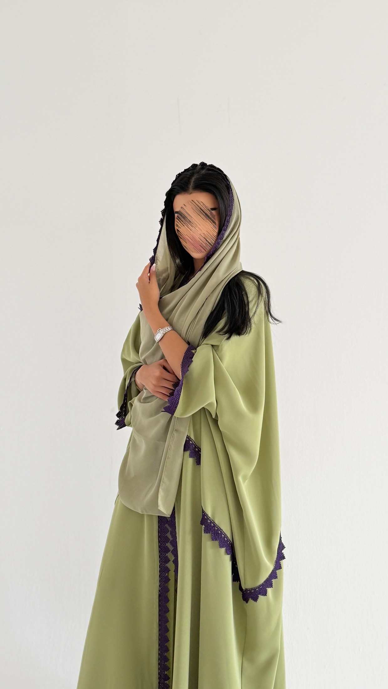 MW2160 - عبايه كريب مع اضافه كلفه مميزه وحصرية - Aya