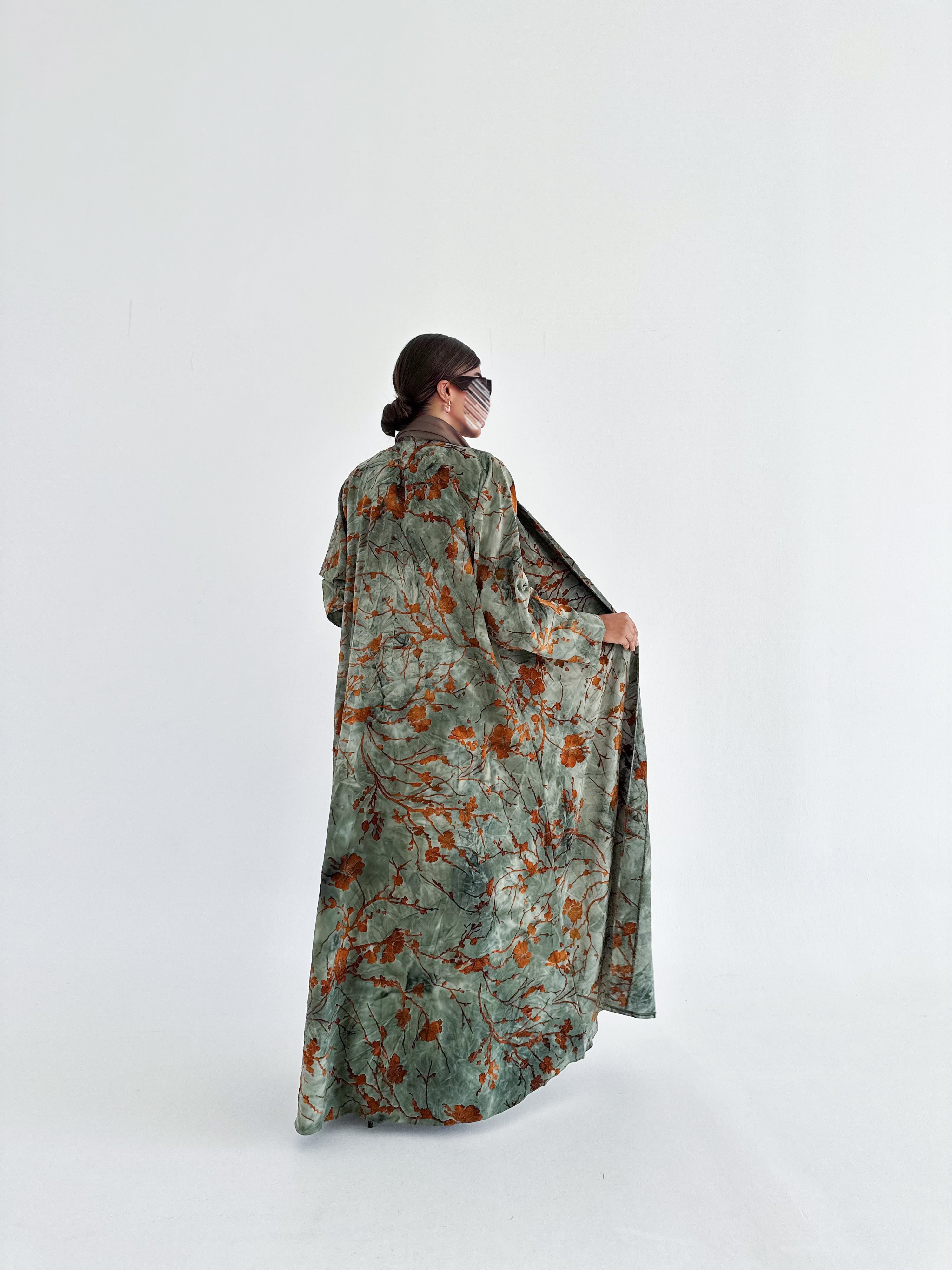 MWT610 - عبايه تولين اخضر - Aya