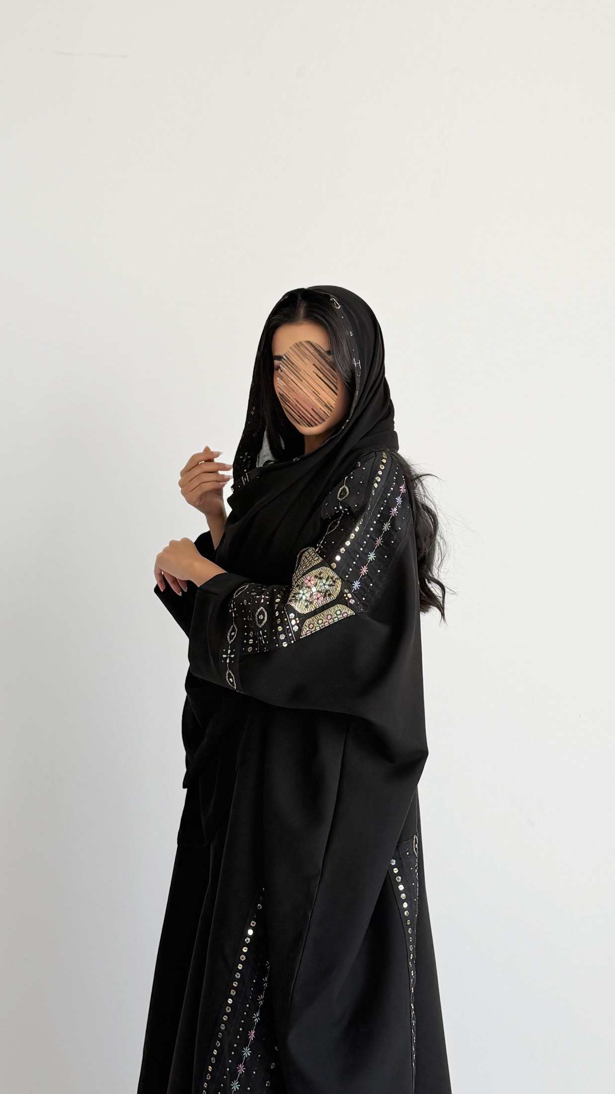 MWT1353 عباية كريب بتدخيلة ركامه - Aya
