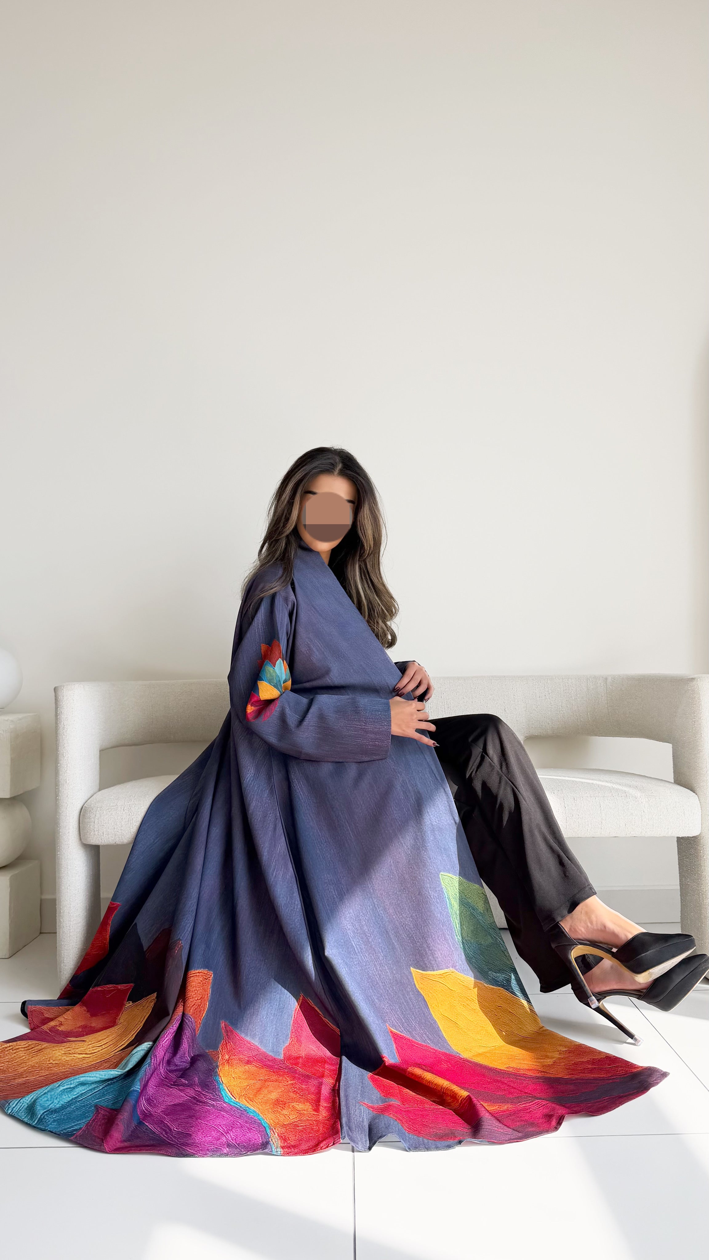 MW1800 - عباية طباعة بالوان متناغمة - Aya