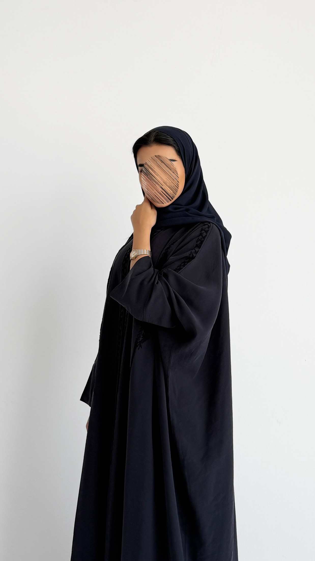MWT4255 - عباية حرير مغسول بشك متقاطع - Aya