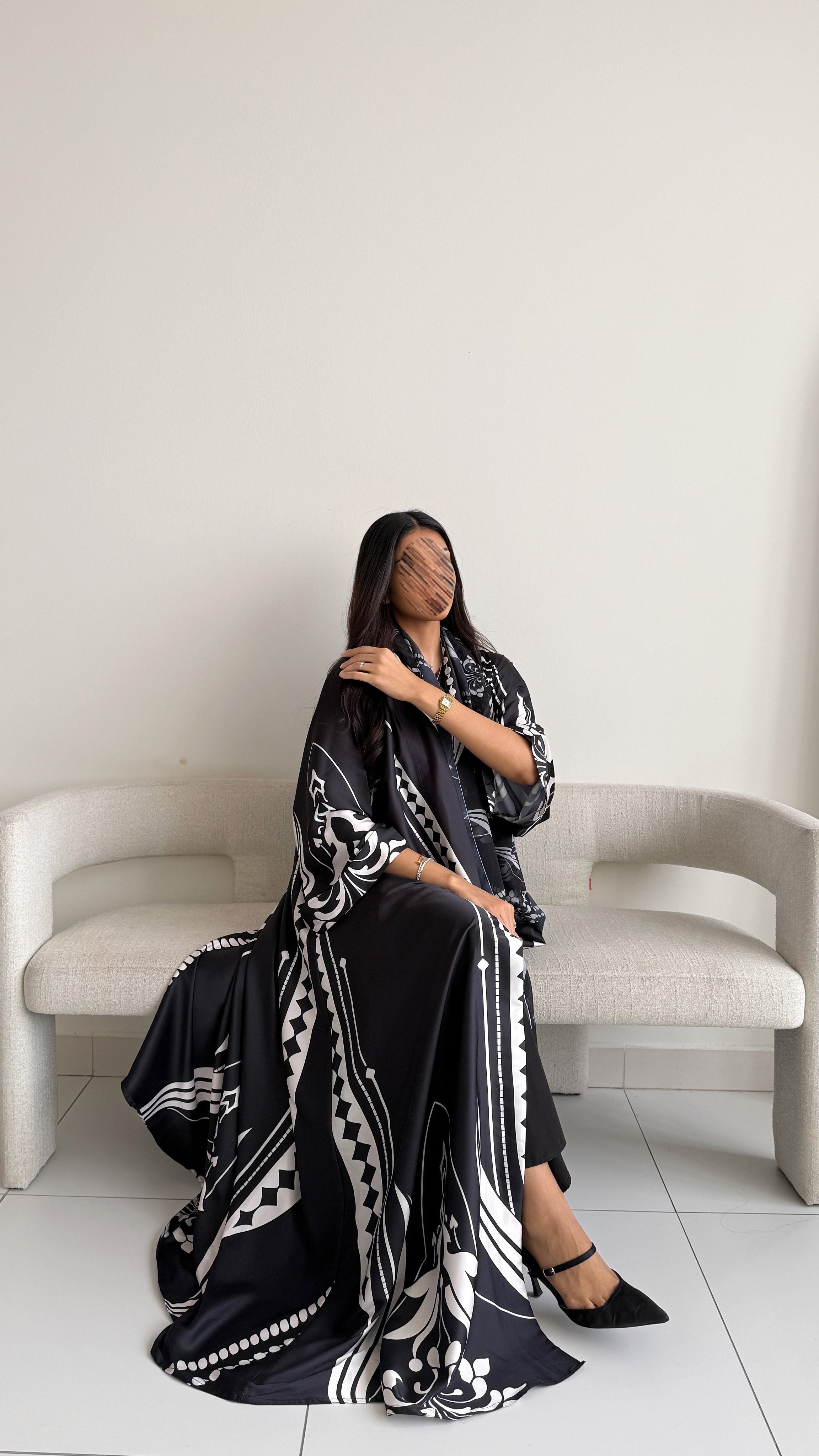 MWT1132 - عباية طباعة | Printed Abaya - Aya