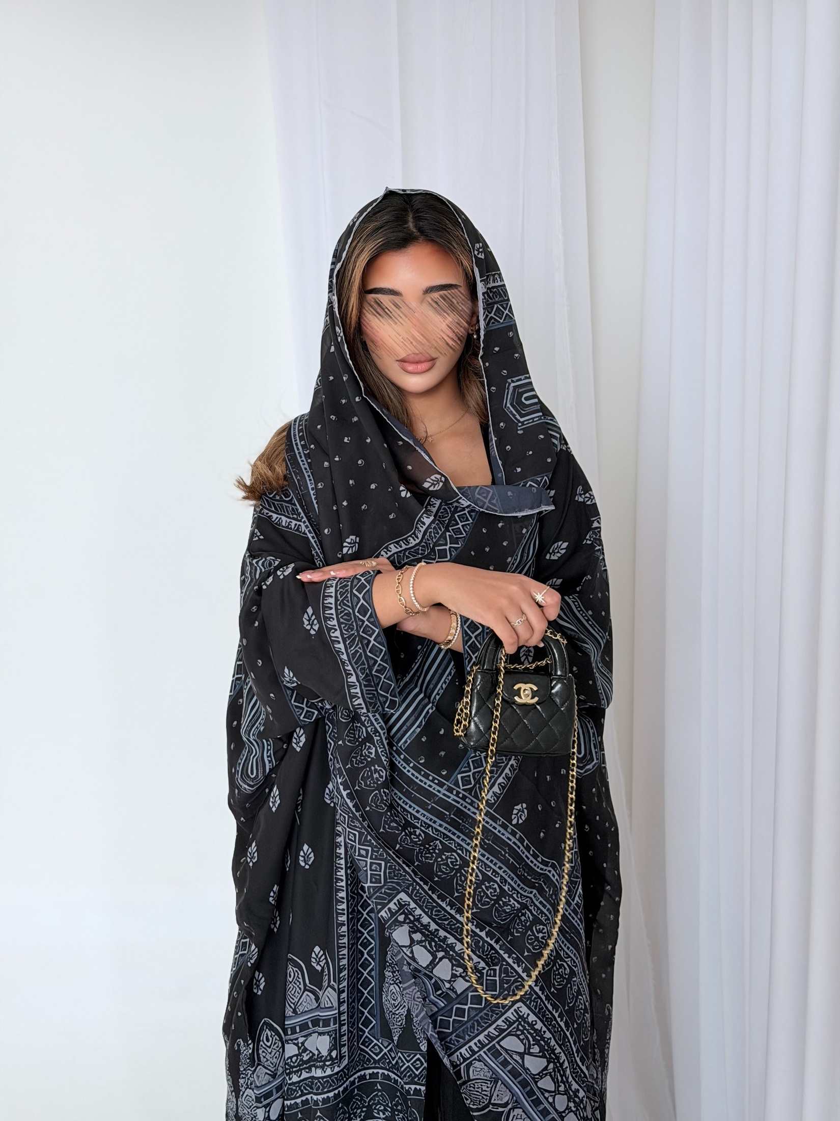 MWT5177 - العباية اليومية شيفون طباعه خفيفة و أنيقة - Aya
