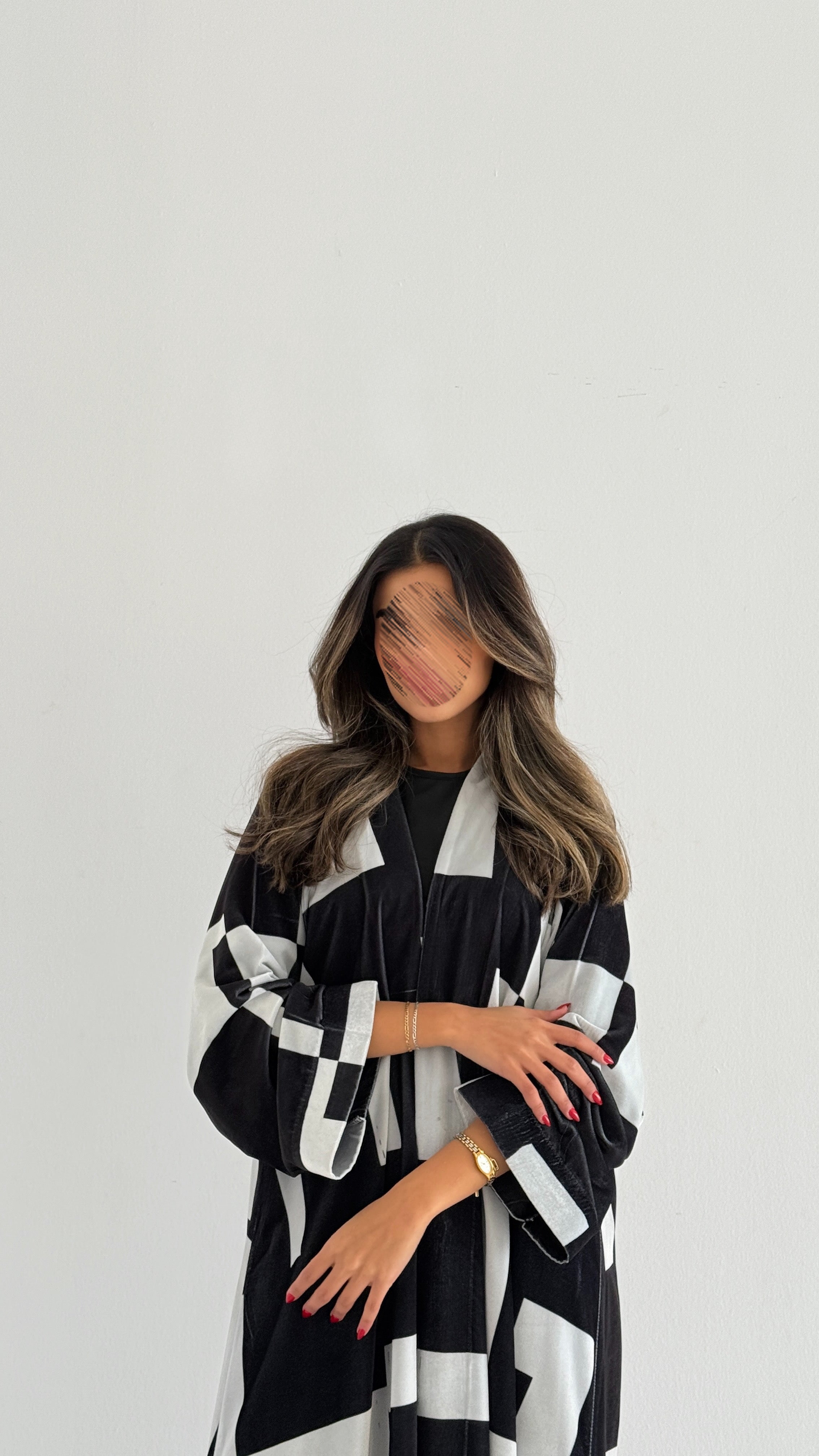 MWT755 - عباية مخمل برينت - Aya