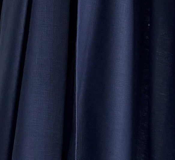 MWT5033 - عباية لينن كحلي مع كلفة تطريز قصة نص بشت - Aya