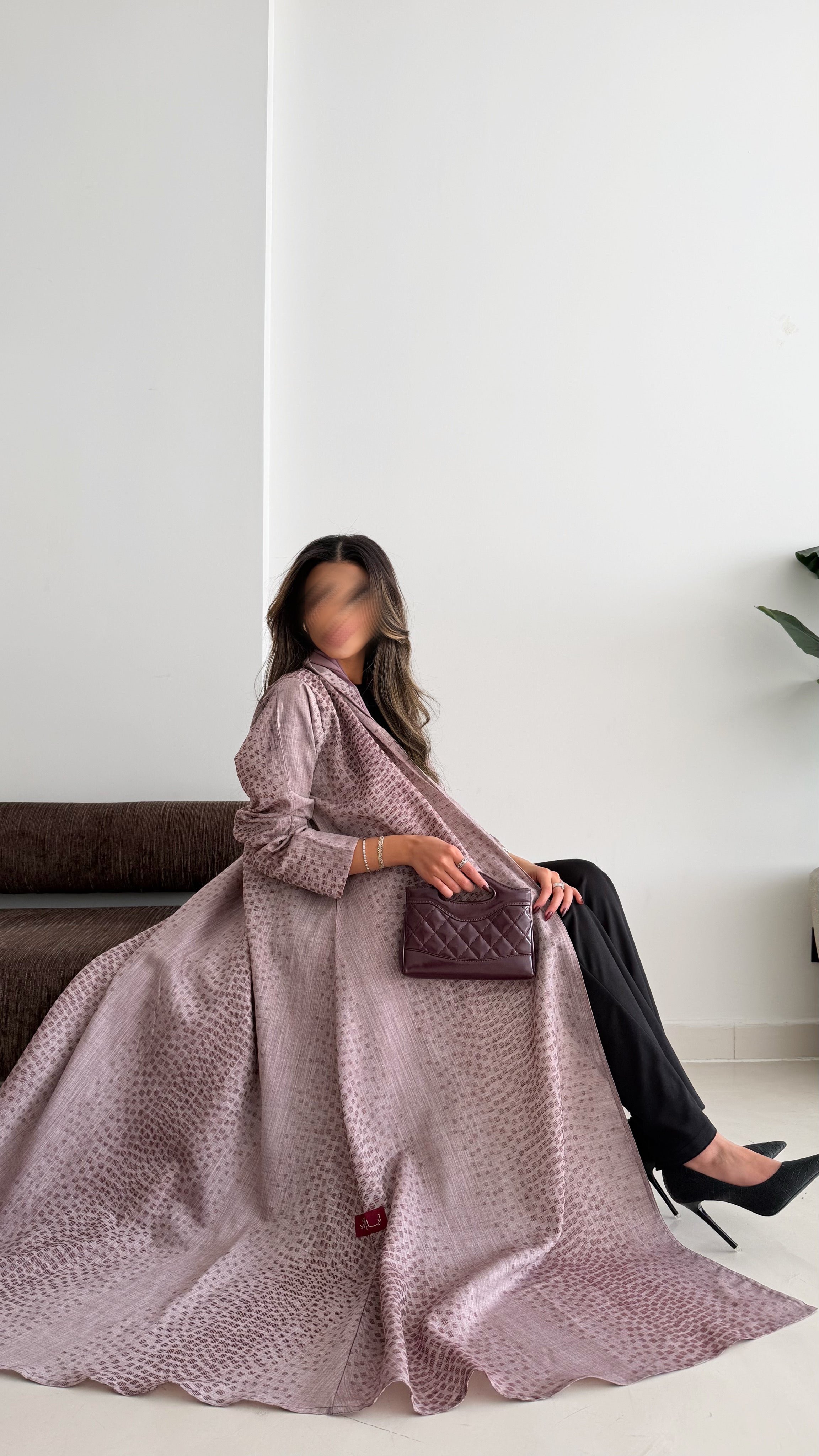 MWT719 - Baby pink linen abaya |عباية لنن - Aya