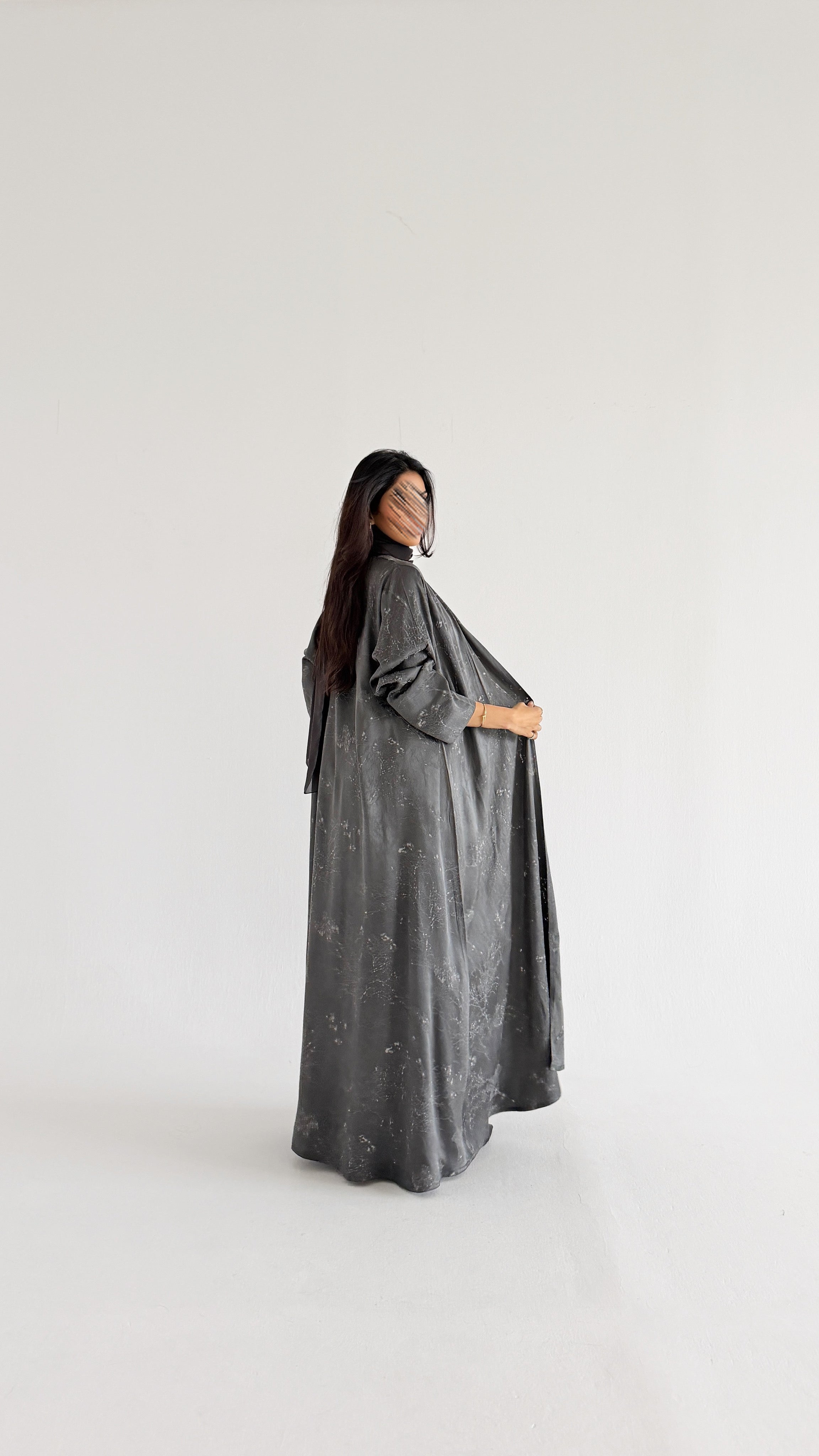 MWT2034 - عباية جاكار رمادي - Aya