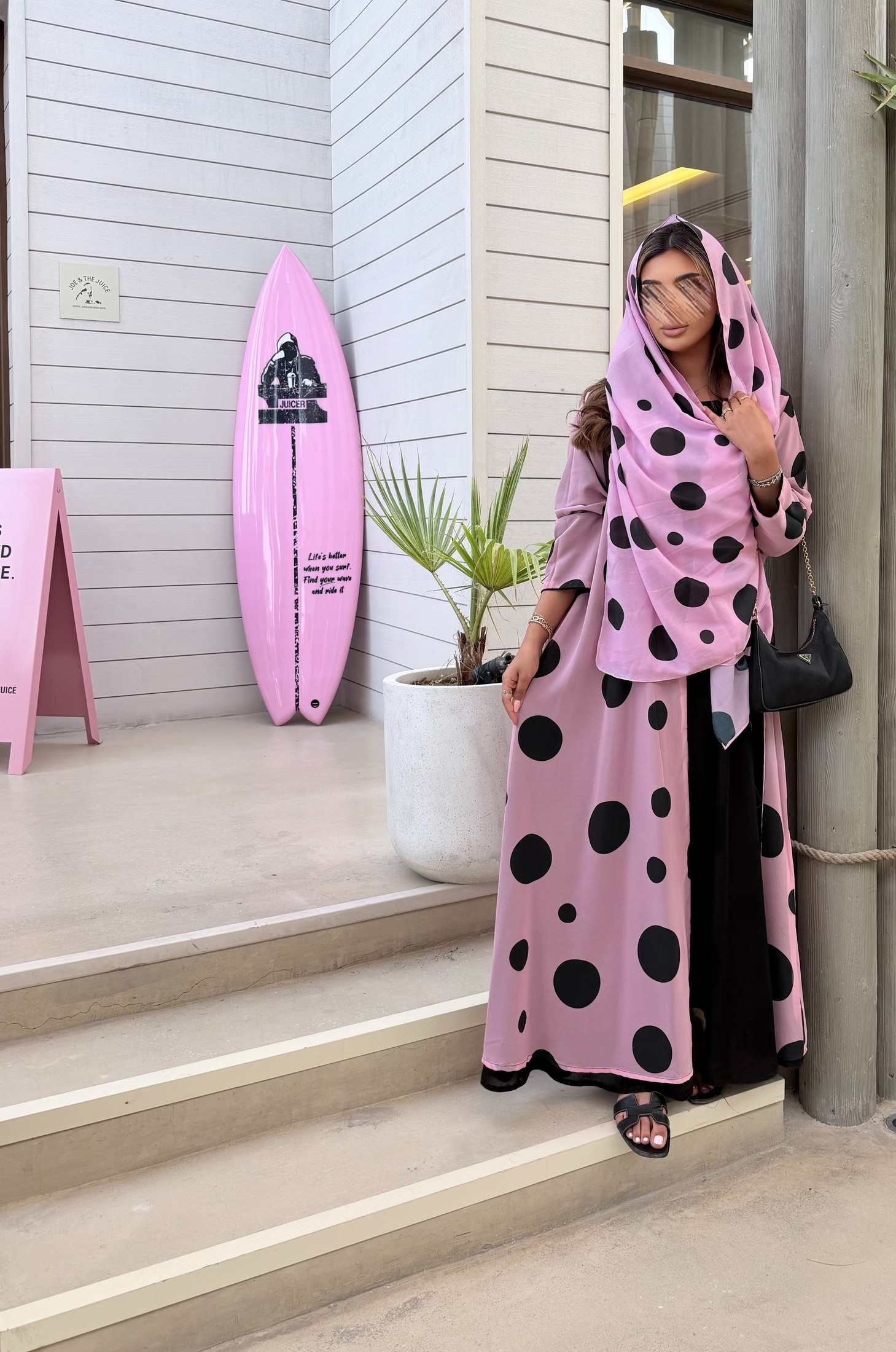 MWT5137 - قماش بينك طباعه شيفون منقط - Aya