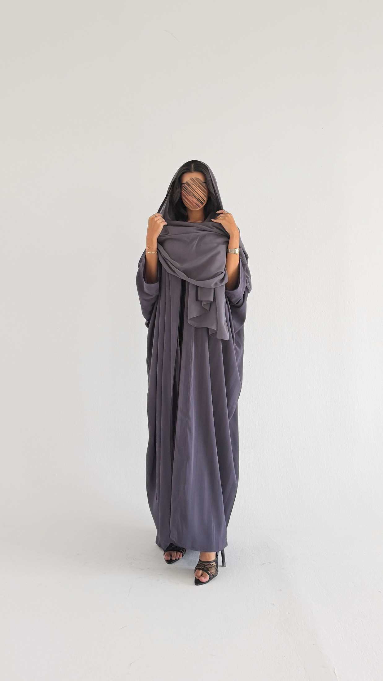 MWT2107 - عباية مخطط |striped abaya - Aya