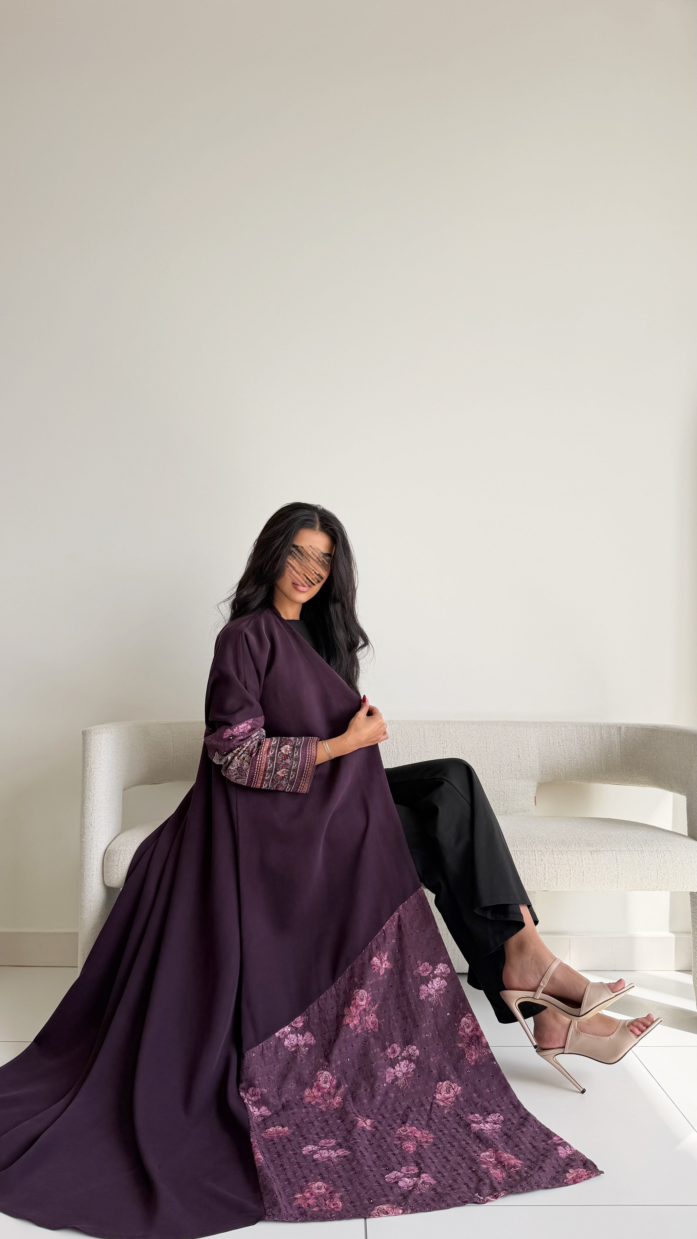 MWT1027 - عبايه بتدخيله ركامة هندي - Aya