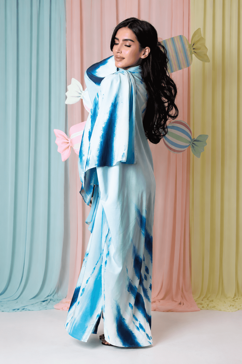 MWT1207 - Baby Blue Summer Abaya| عباية صيفية