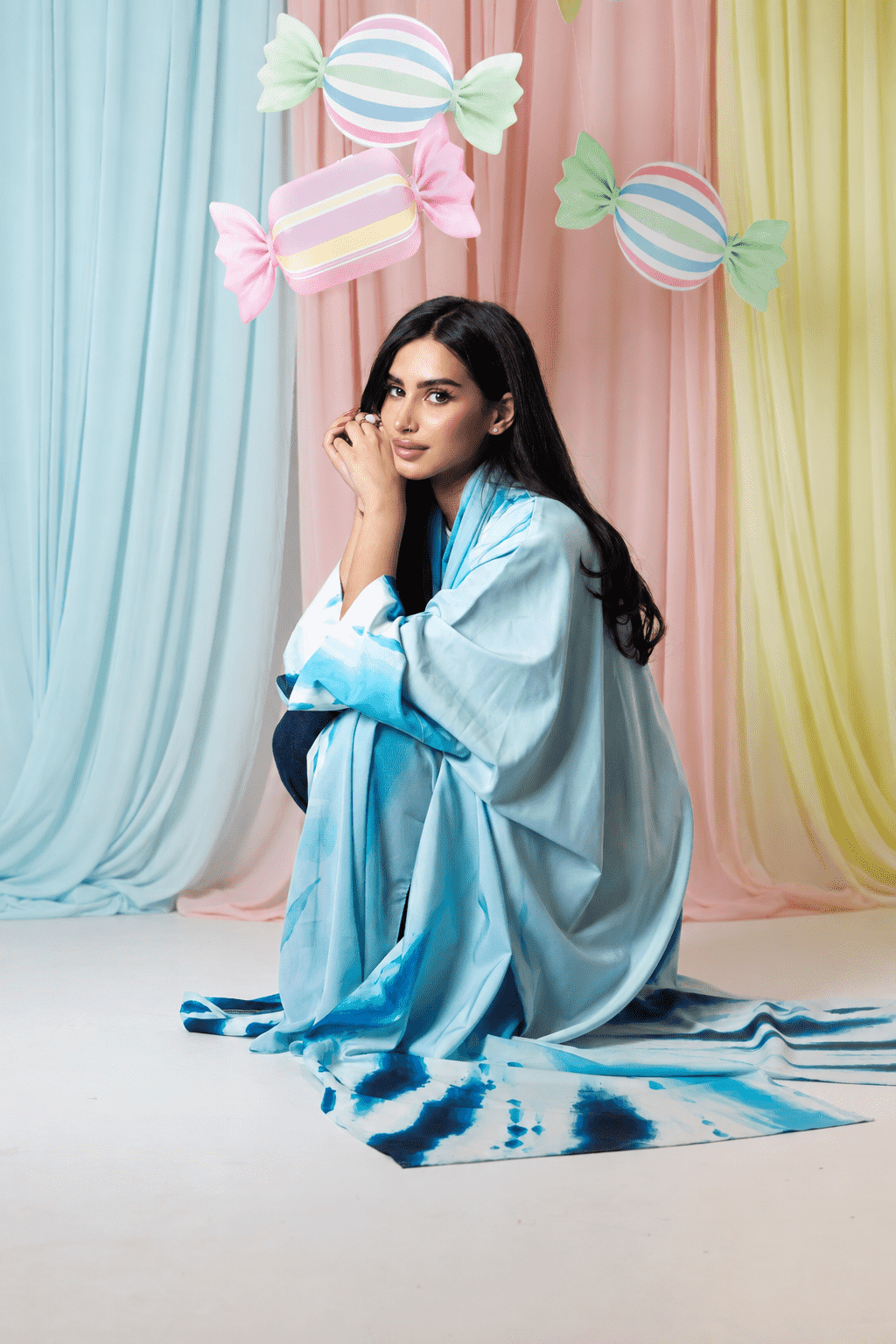 MWT1207 - Baby Blue Summer Abaya| عباية صيفية
