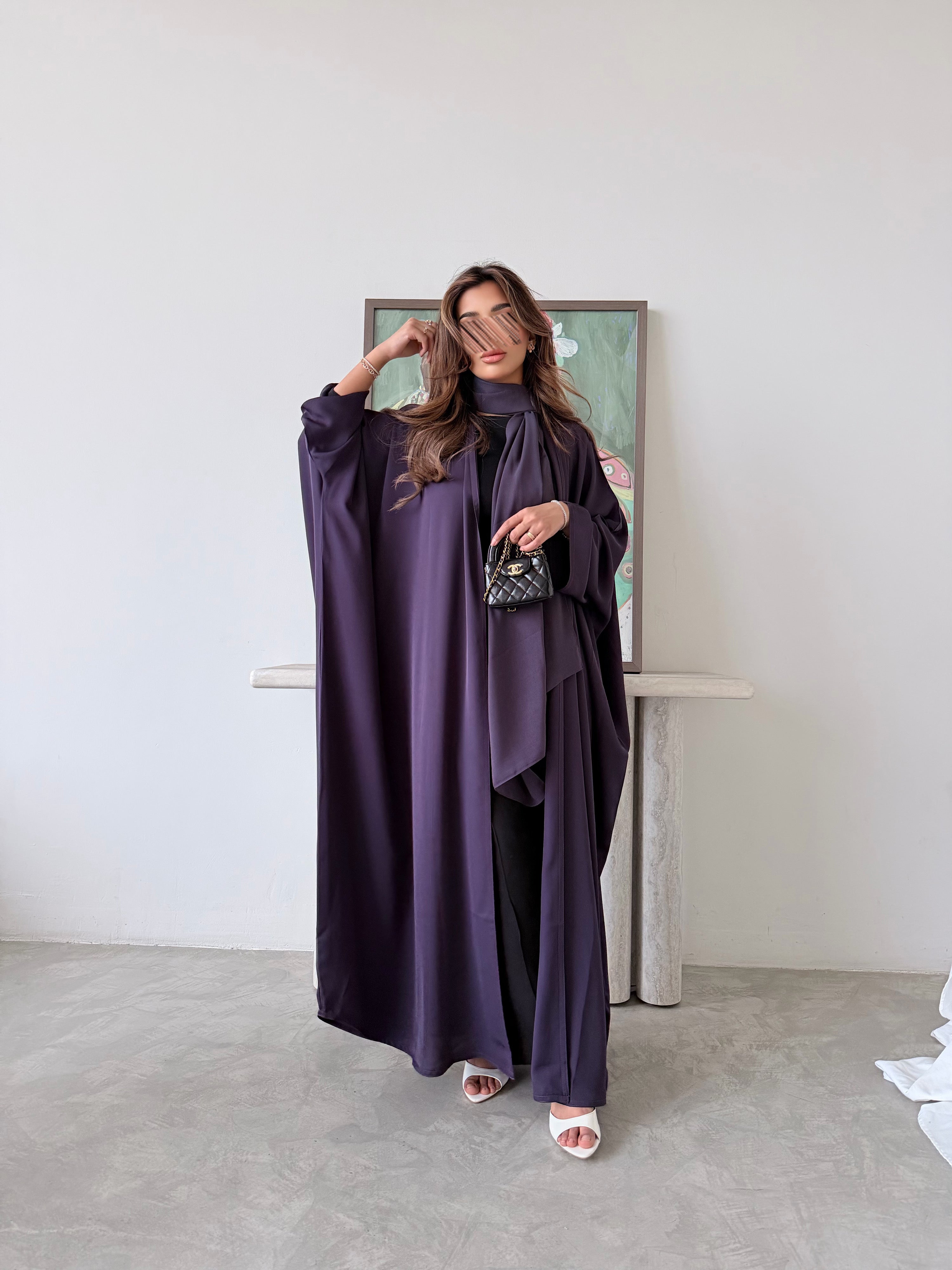 MWT5050 - كريب بنفسجي ساده قصة نص بشت - Aya