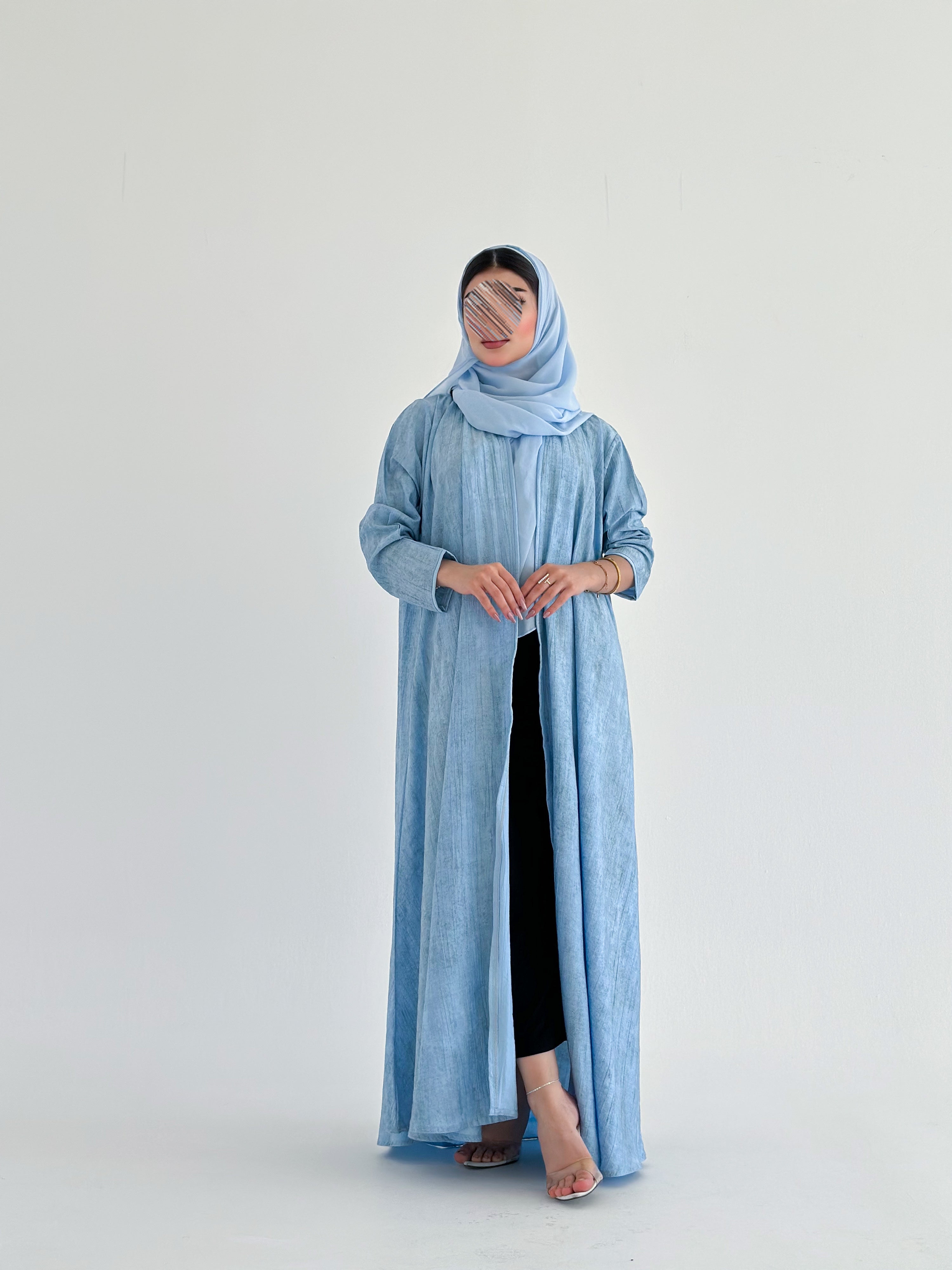 MWT2003 - عبايه لنن نص كلوش - Aya