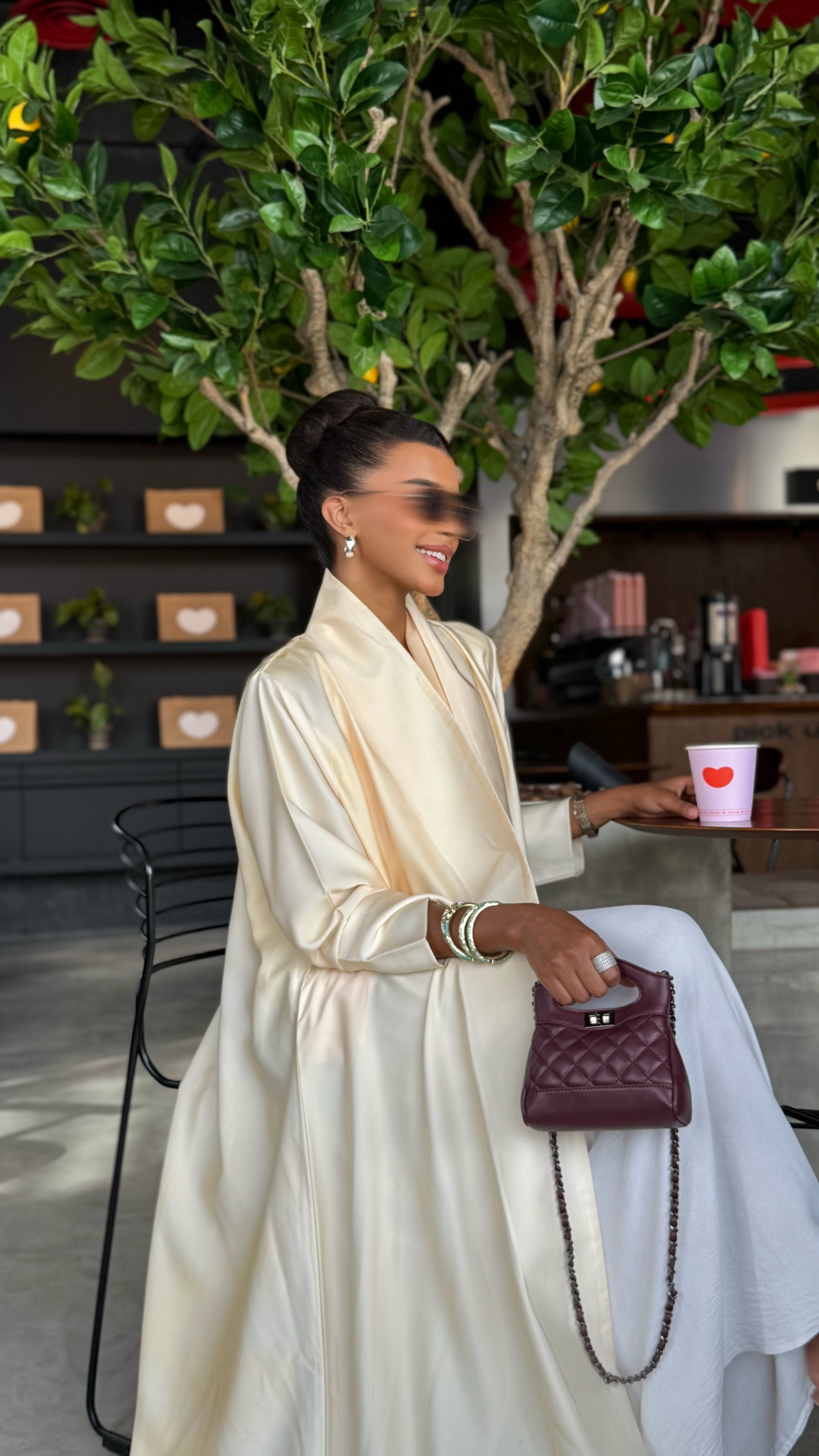 MW1475 - عباية مطبوعة صيفية | Butter Yellow Grace - Aya