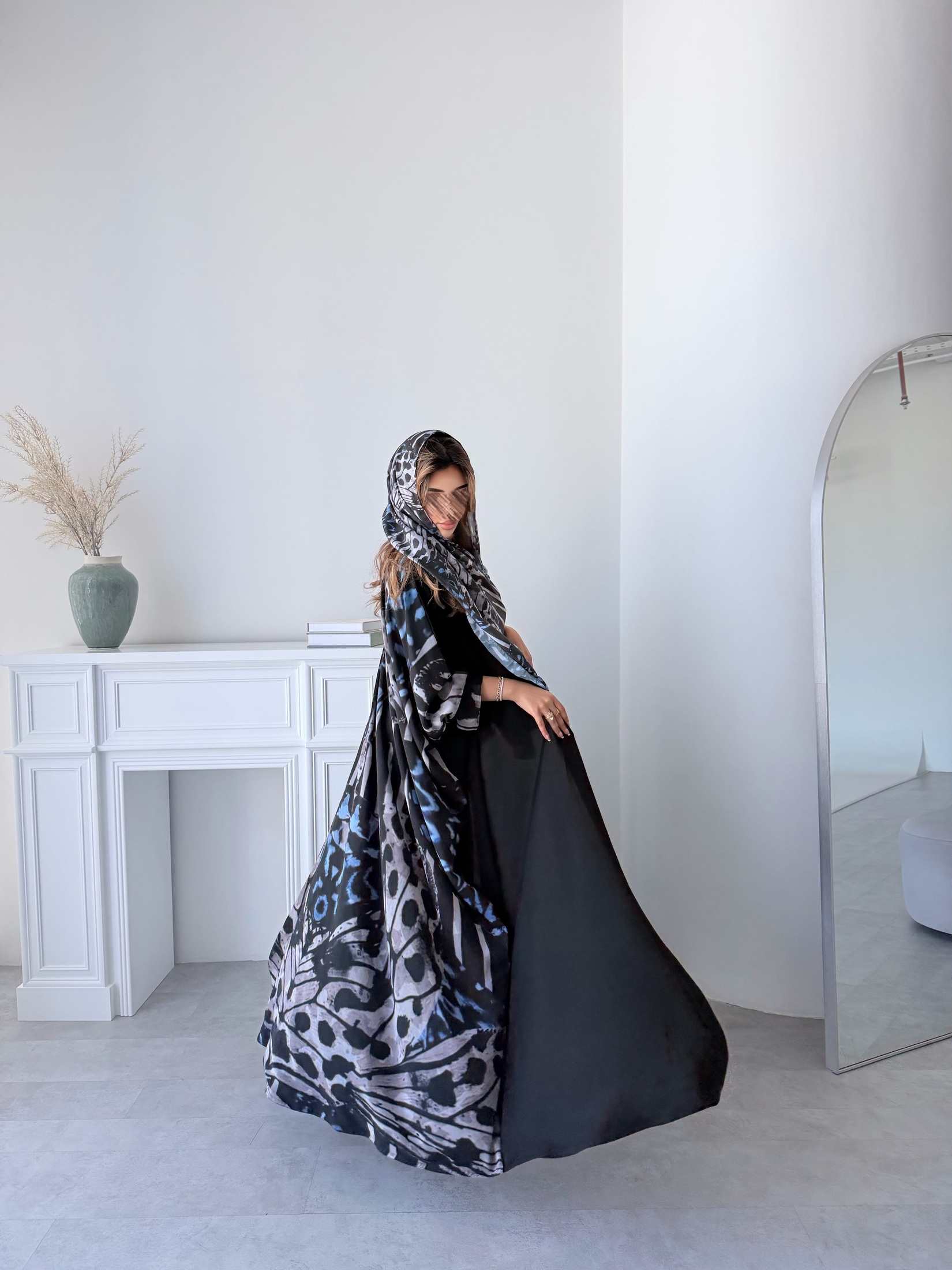 MWT5157 - بلاك بيري مع شيفون طباعه - Aya