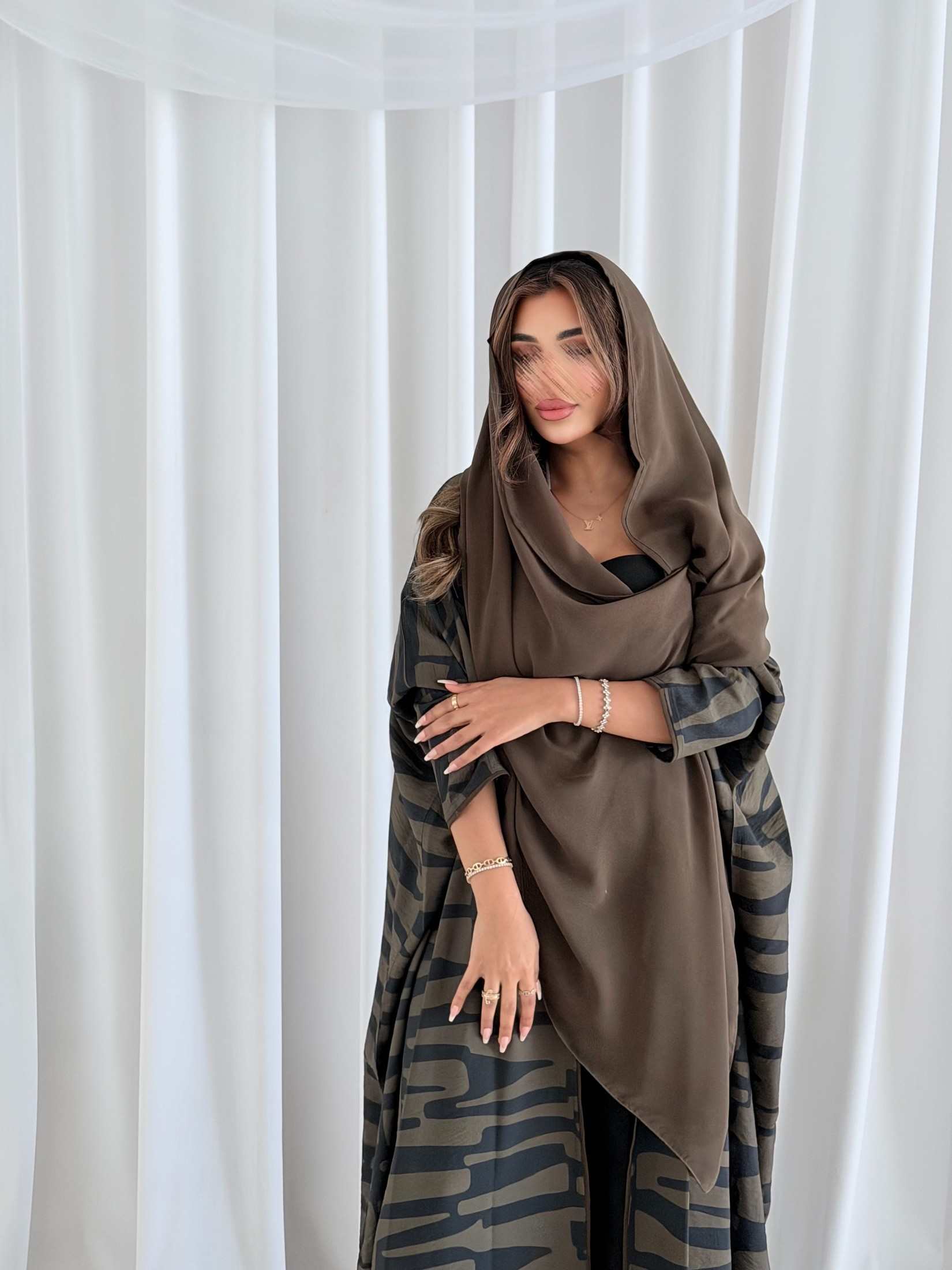 MWT2135 - عباية طباعة- Printed Abaya - Aya