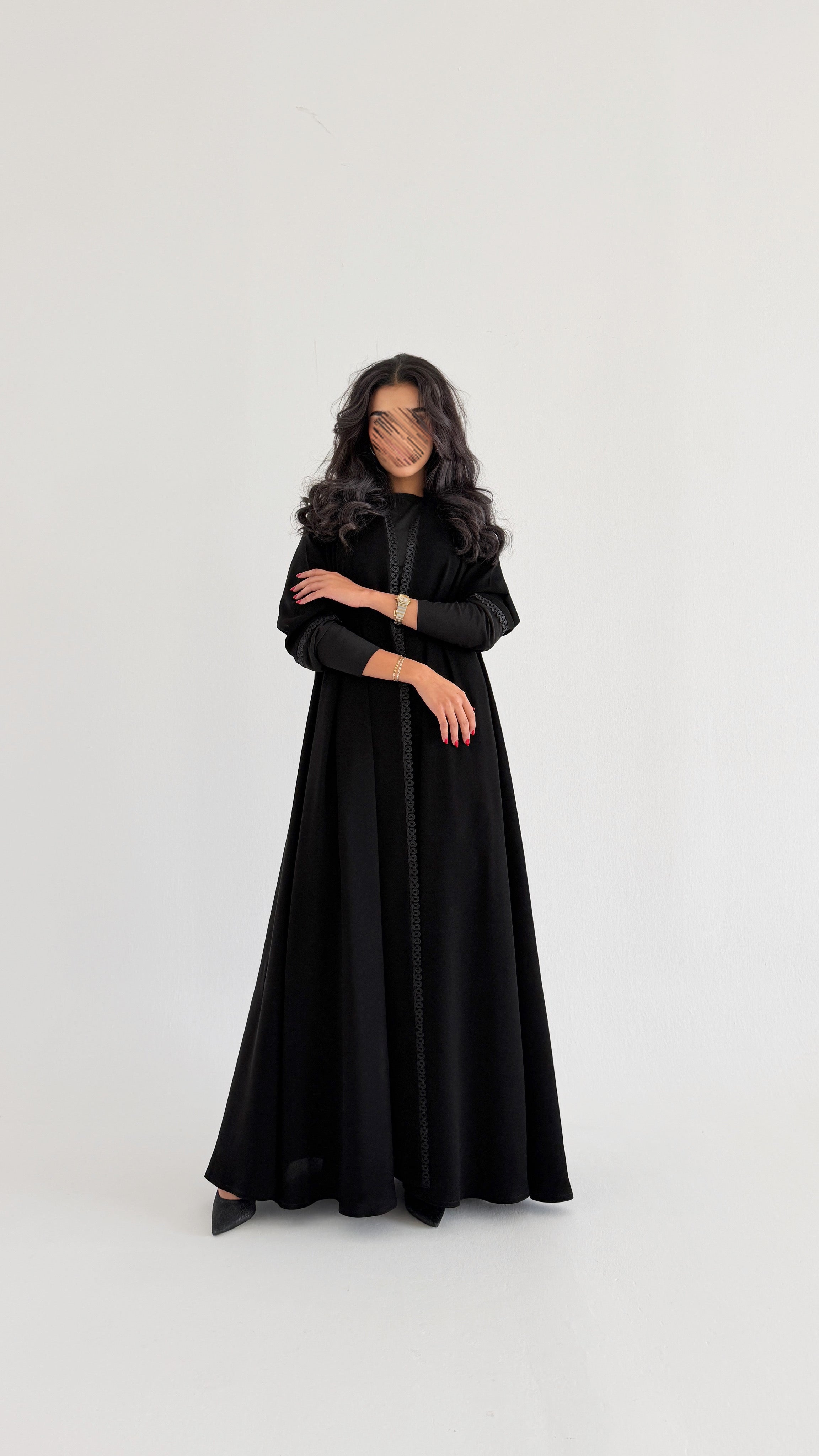 MW2039 - عبايه ملكي مع اضافه كم سترتش - Aya