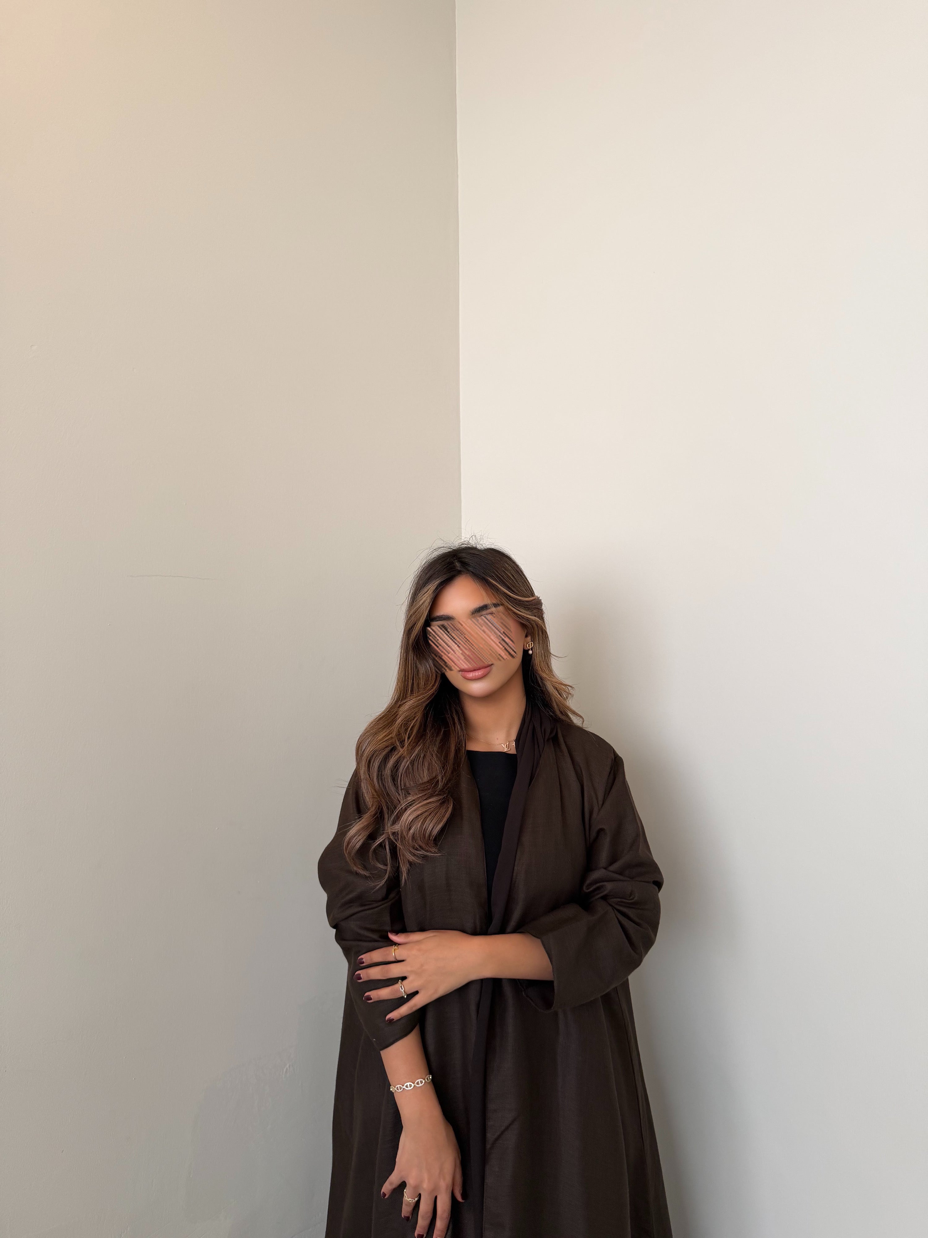 MWT1055 - عبايه بني لنن - Aya