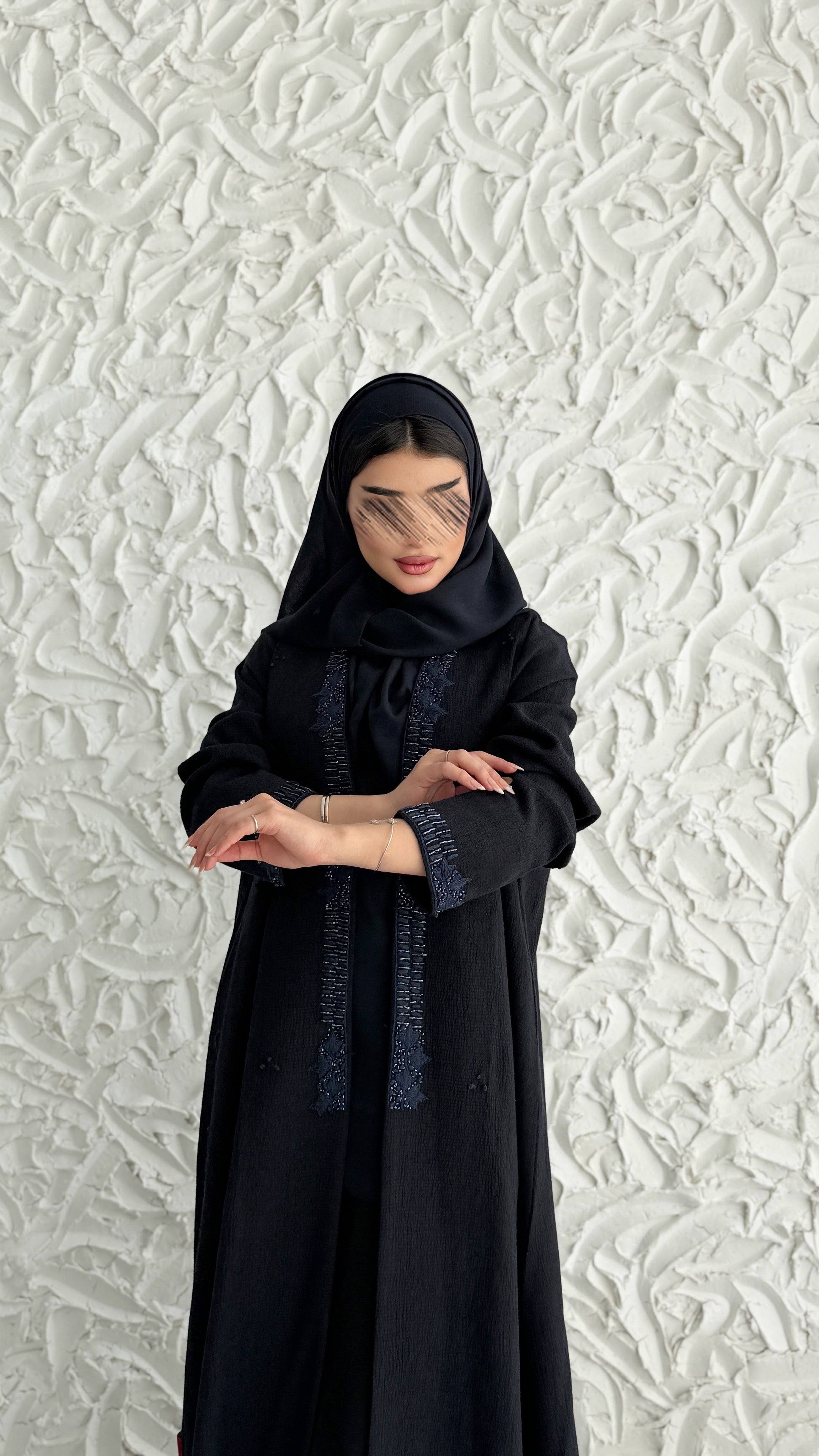 MW2057 - عباية لنن هندي قصه هينك تطريز يدوي - Aya