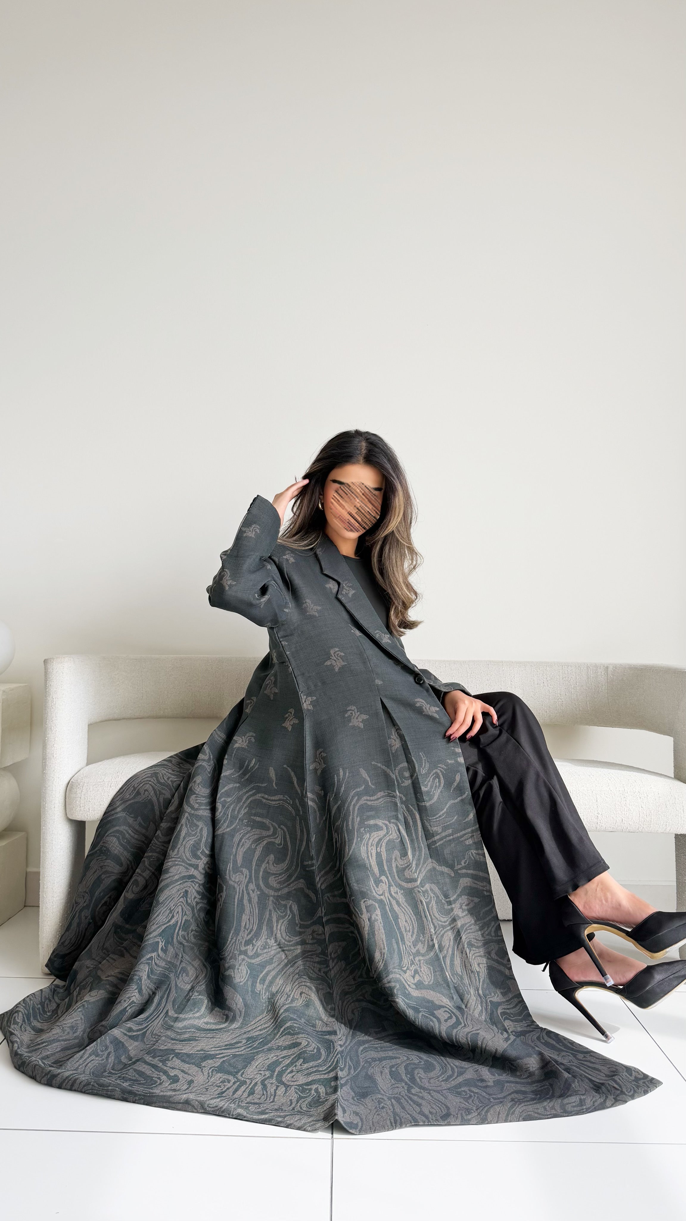 MW1791 - عباية لنن هندي بقصة بليزر - Aya