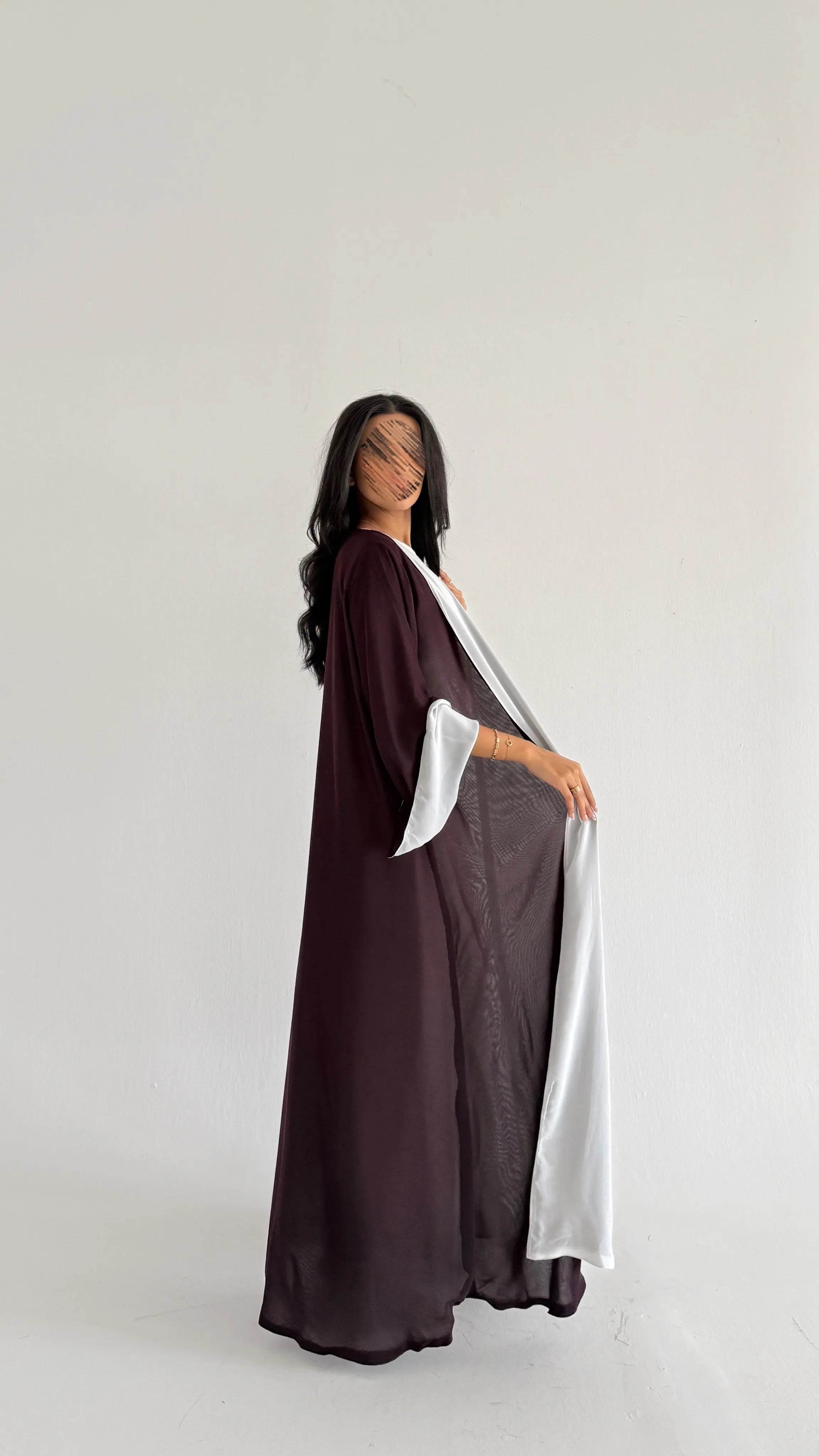 MWT1227 - عبايه شيفون فتنامي دبل فيس - Aya