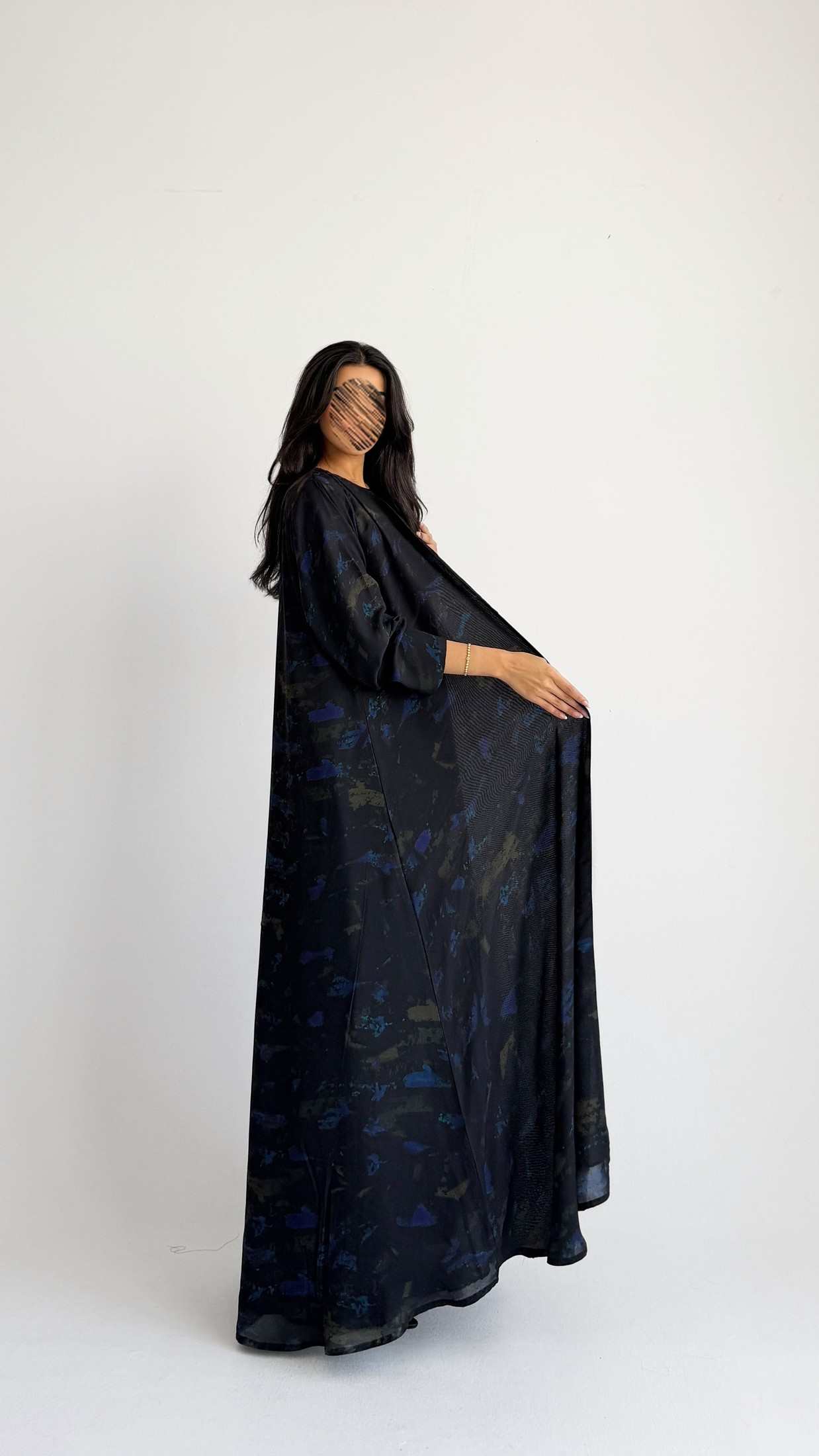 MWT2091 - Printed Chiffon Abaya | عباية شيفون مطبوعة - Aya