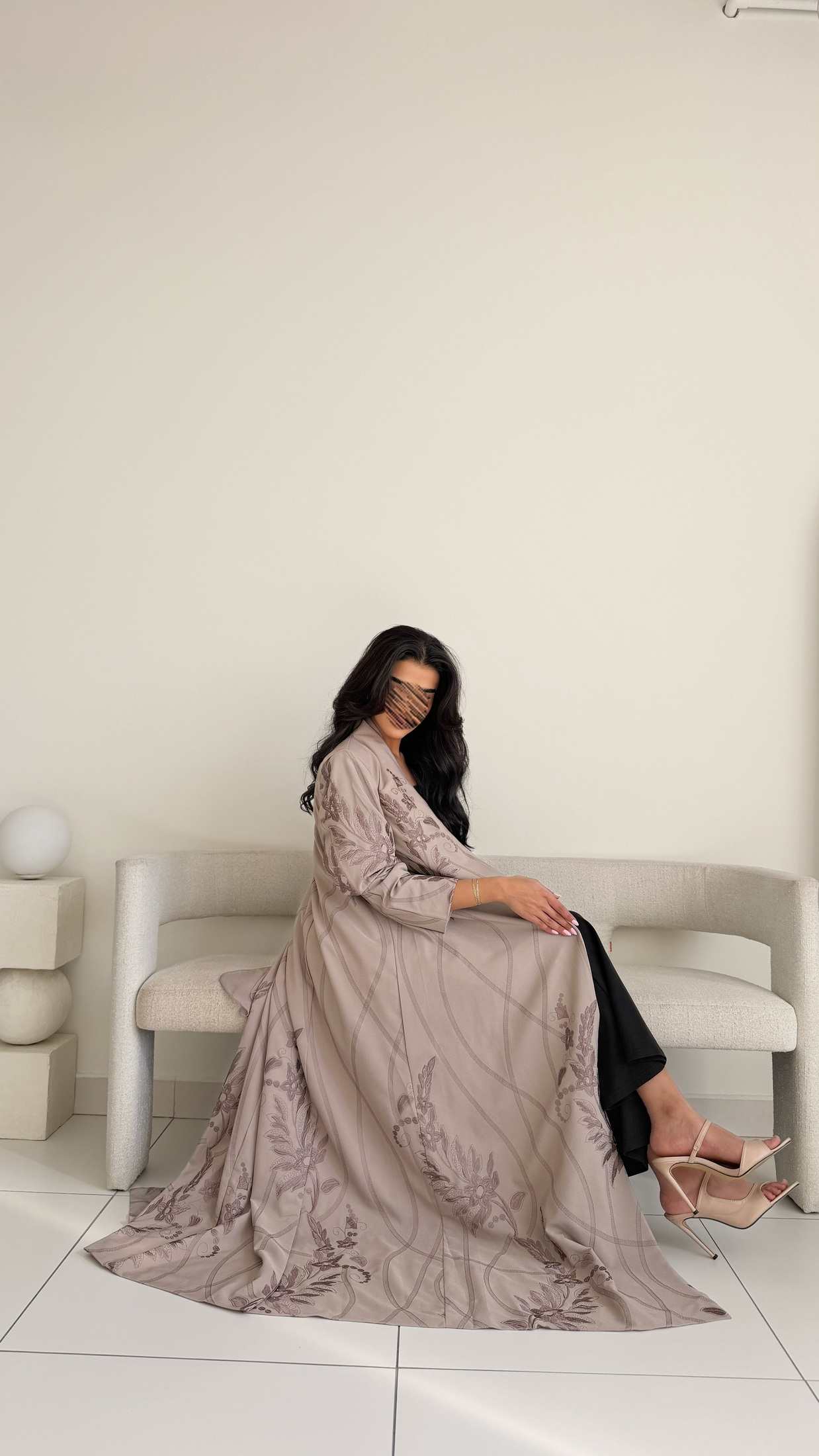 MW2030 - عبايه كريب تطريز كامبيوتر كامل - Aya