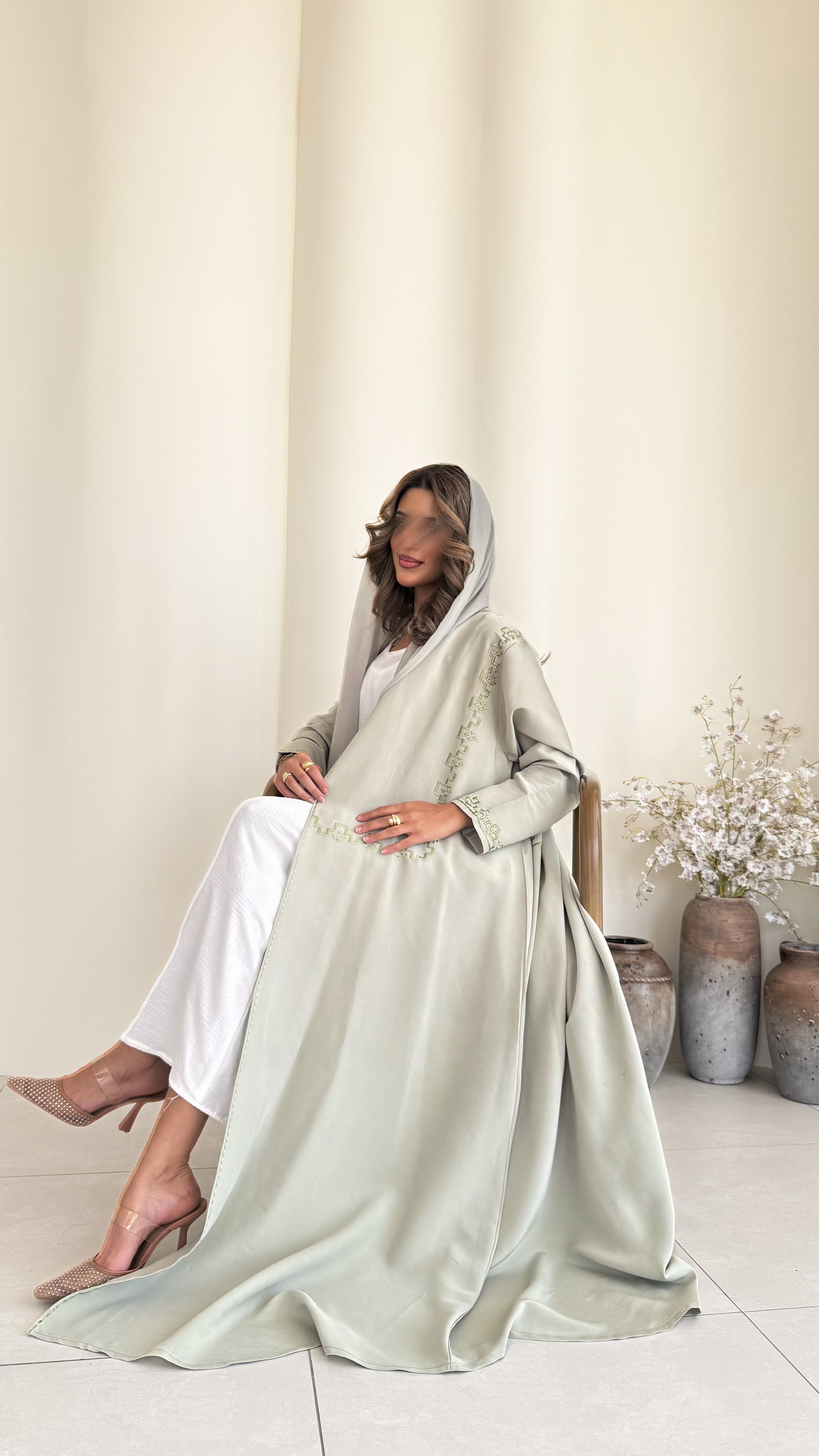MWT346 - عباية اخضر فاتح - Aya